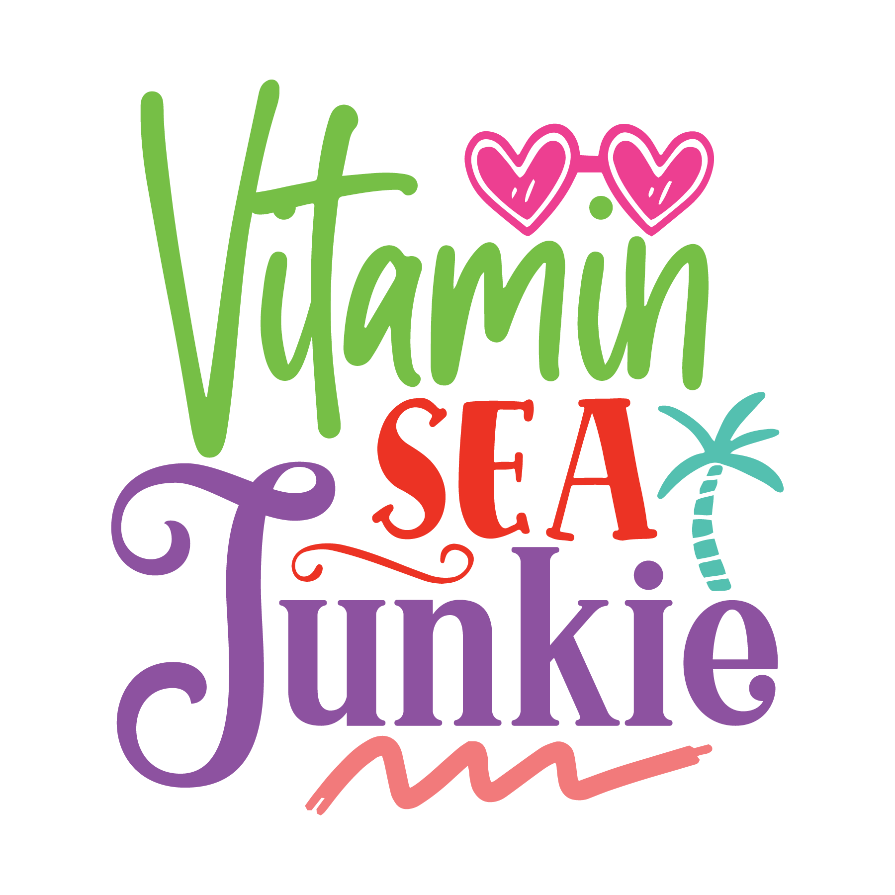 Inspirational Quote "Vitamin Sea Junkie" Motivational Sticker Vinyl Decal Motivation Stickers- 5" Vinyl Sticker Waterproof