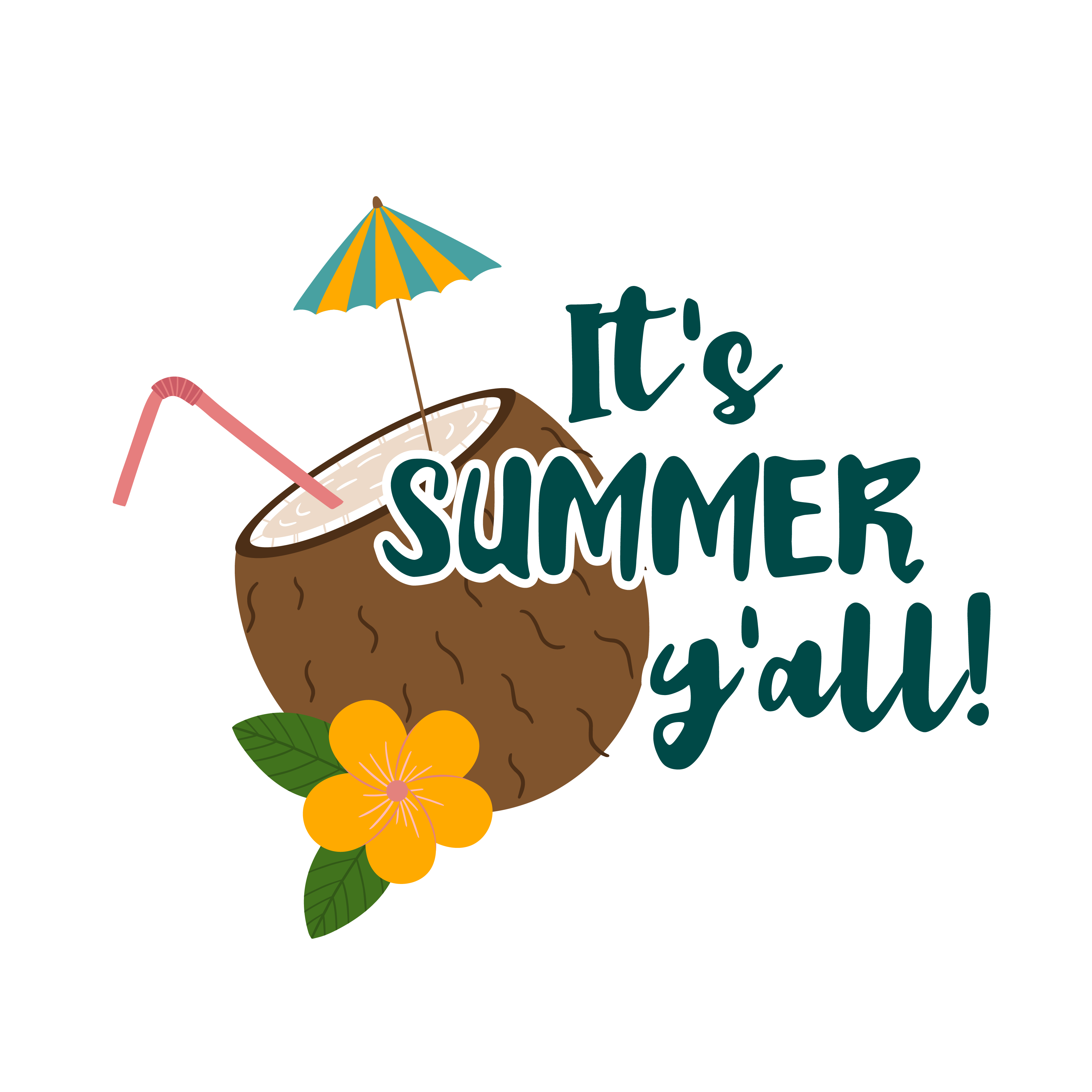 Inspirational Quote "It's Summer y'all!" Motivational Sticker Vinyl Decal Motivation Stickers- 5" Vinyl Sticker Waterproof