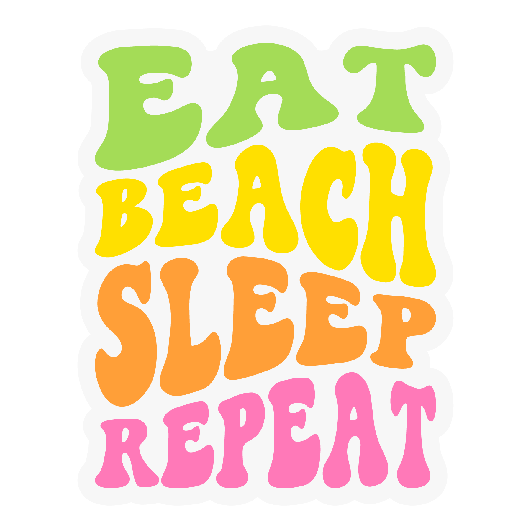Inspirational Quote "Eat Beach Sleep Repeat" Motivational Sticker Vinyl Decal Motivation Stickers- 5" Vinyl Sticker Waterproof