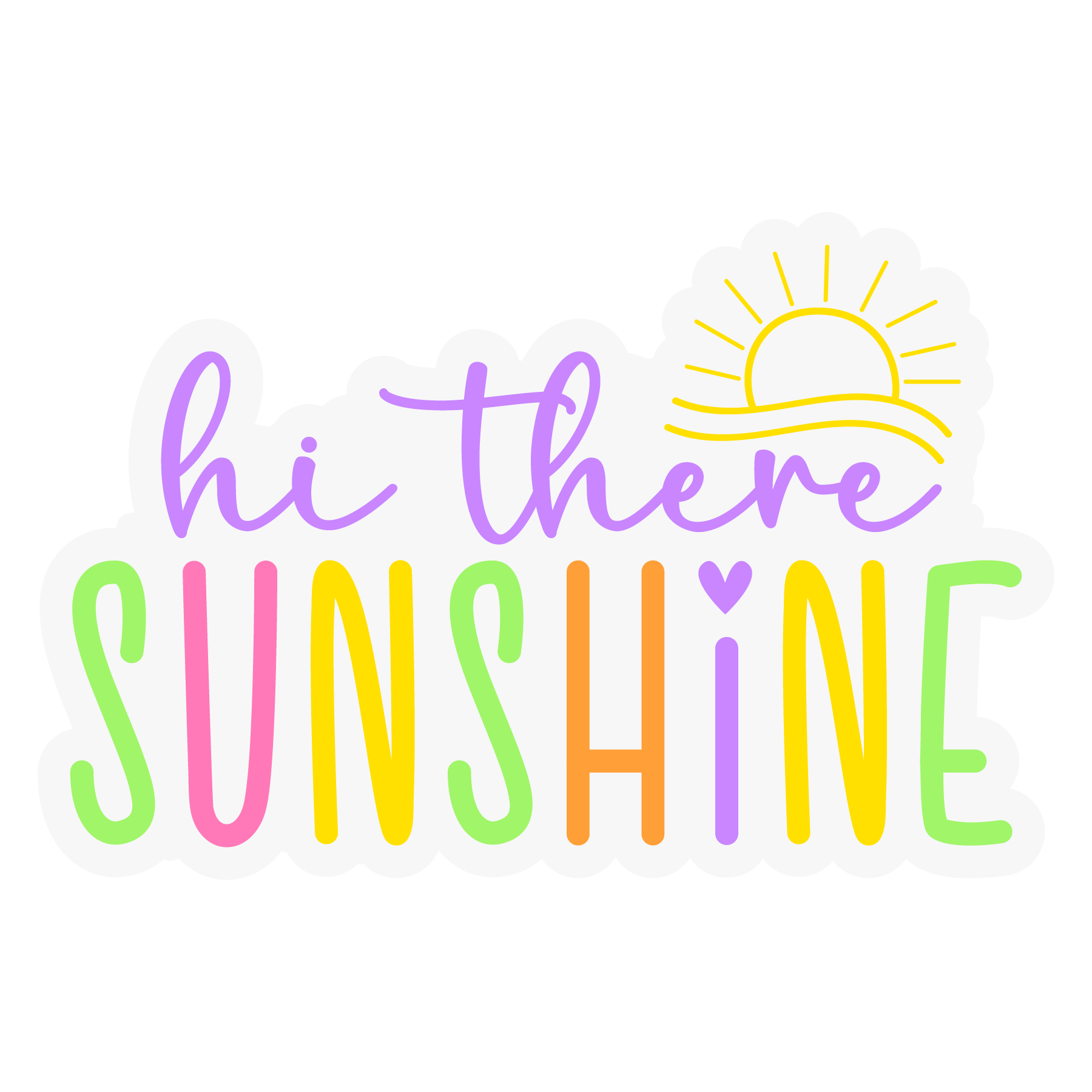Inspirational Quote "Hi there Sunshine" Motivational Sticker Vinyl Decal Motivation Stickers- 5" Vinyl Sticker Waterproof