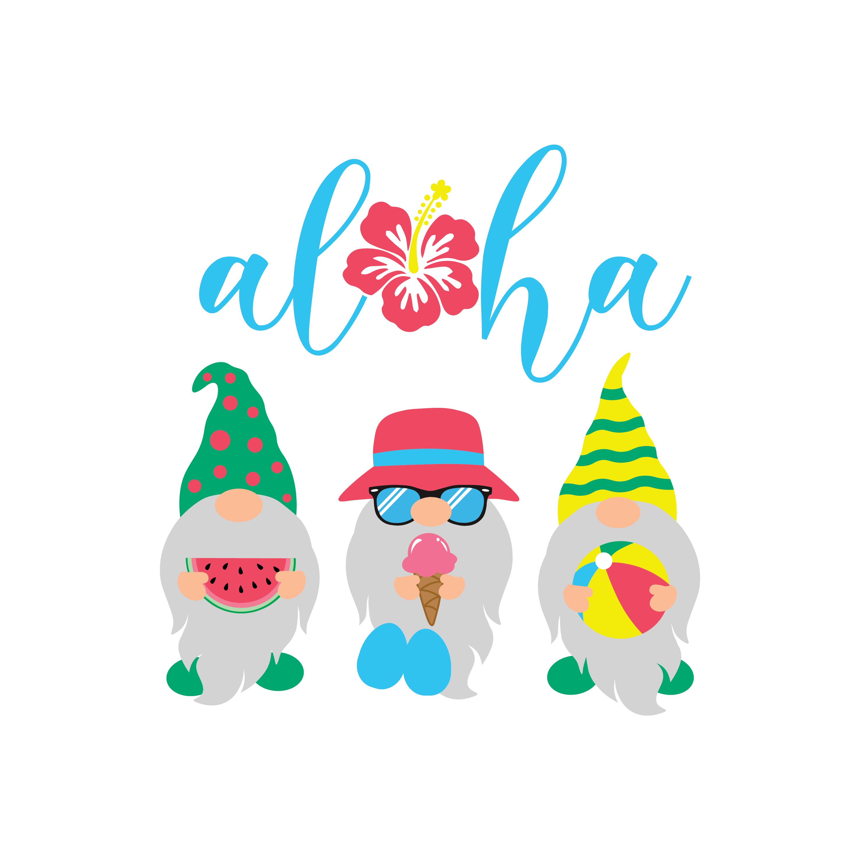 Inspirational Quote "ALOHA with Gnomes" Motivational Sticker Vinyl Decal Motivation Stickers- 5" Vinyl Sticker Waterproof