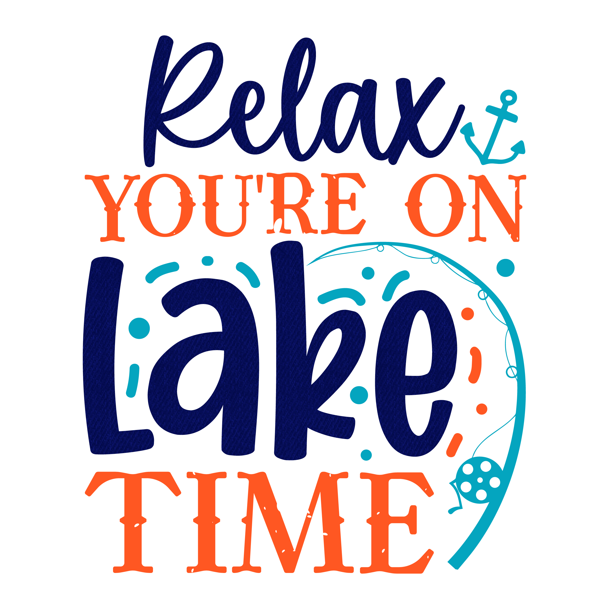 Inspirational Quote "Relax you're on Lake Time" Motivational Sticker Vinyl Decal Motivation Stickers- 5" Vinyl Sticker Waterproof