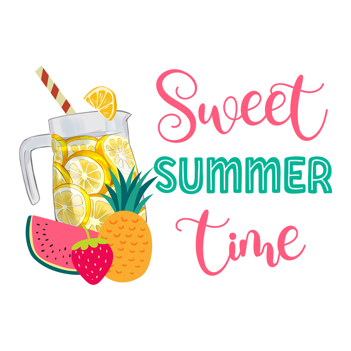 Inspirational Quote "Sweet Summer time" Motivational Sticker Vinyl Decal Motivation Stickers- 5" Vinyl Sticker Waterproof