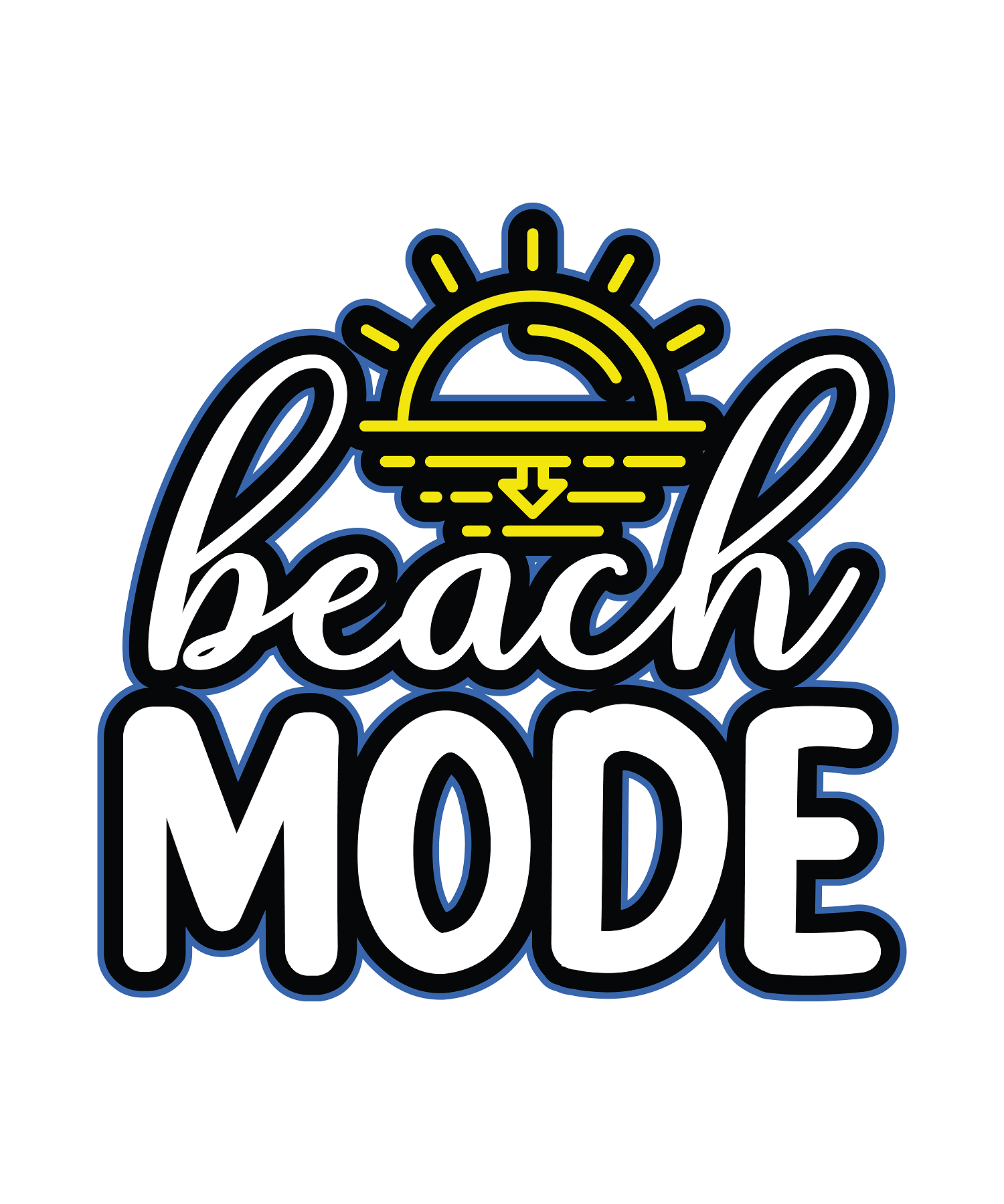 Inspirational Quote "beach Mode in White" Motivational Sticker Vinyl Decal Motivation Stickers- 5" Vinyl Sticker Waterproof