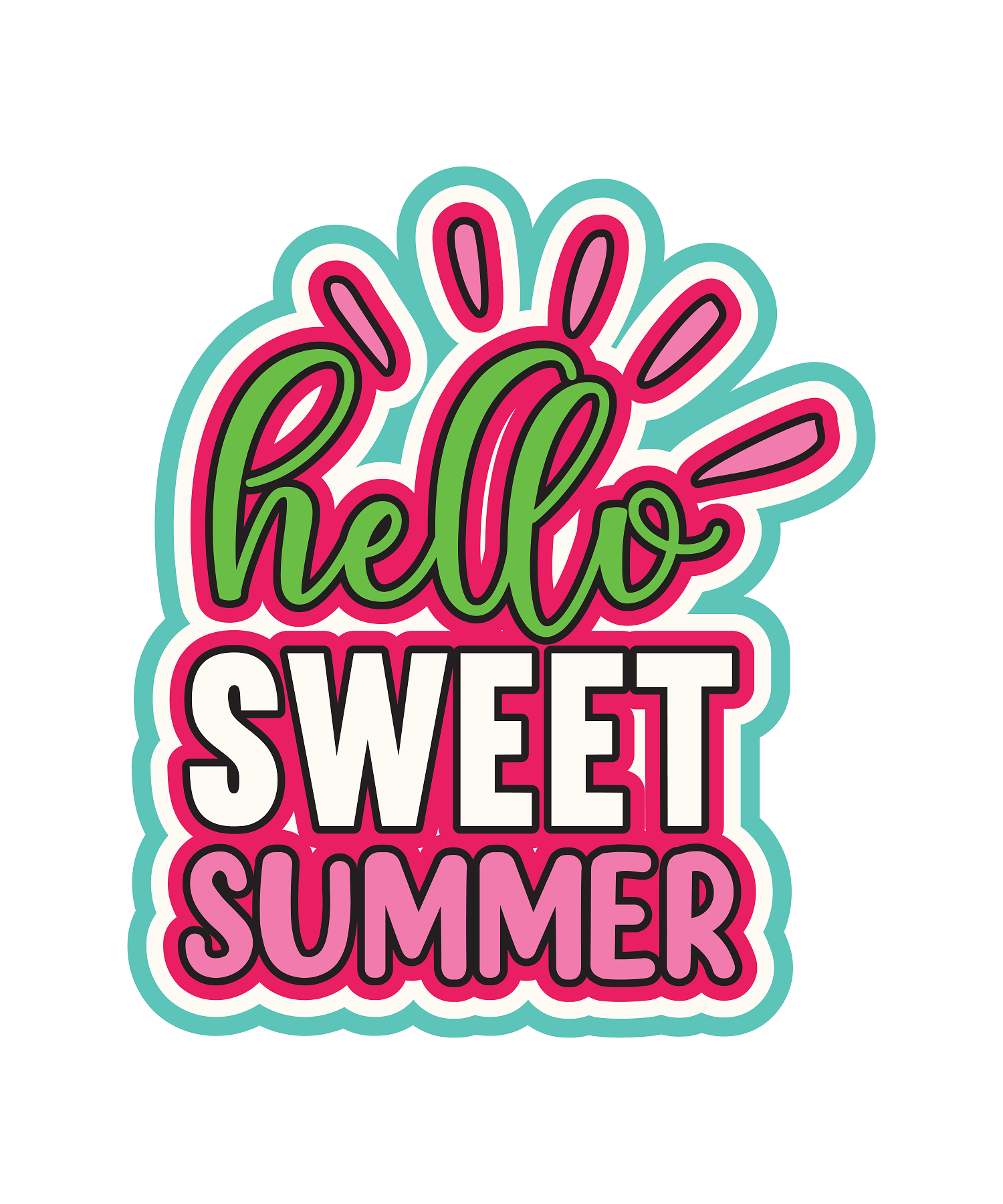Inspirational Quote "hello Sweet Summer" Motivational Sticker Vinyl Decal Motivation Stickers- 5" Vinyl Sticker Waterproof