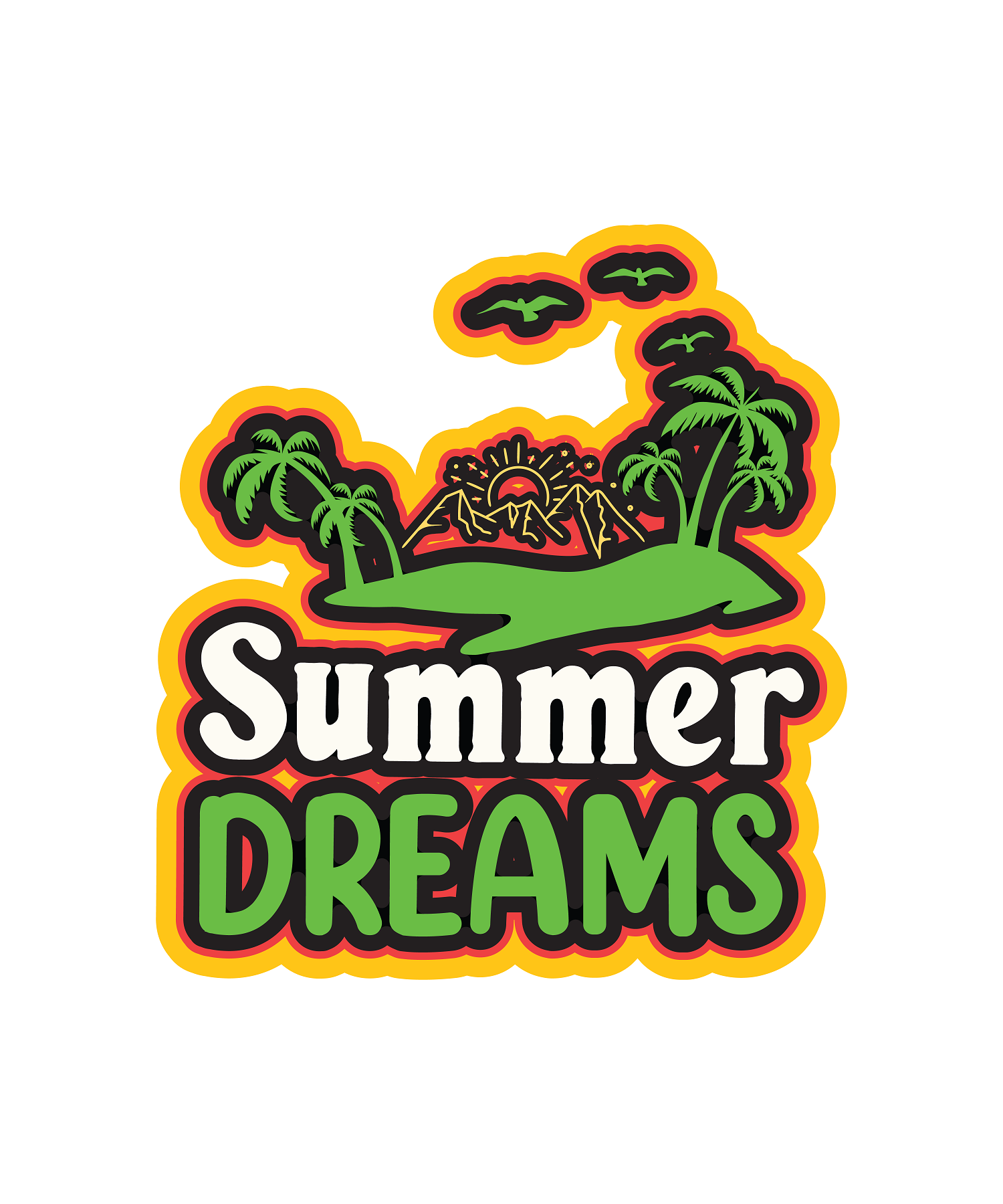Inspirational Quote "Summer Dreams" Motivational Sticker Vinyl Decal Motivation Stickers- 5" Vinyl Sticker Waterproof