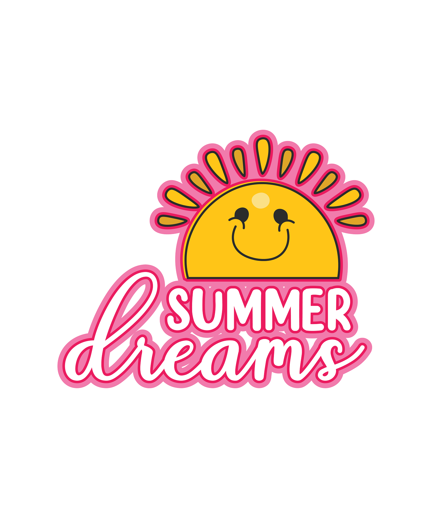 Inspirational Quote "SUMMER dreams with Smily Sun" Motivational Sticker Vinyl Decal Motivation Stickers- 5" Vinyl Sticker Waterproof