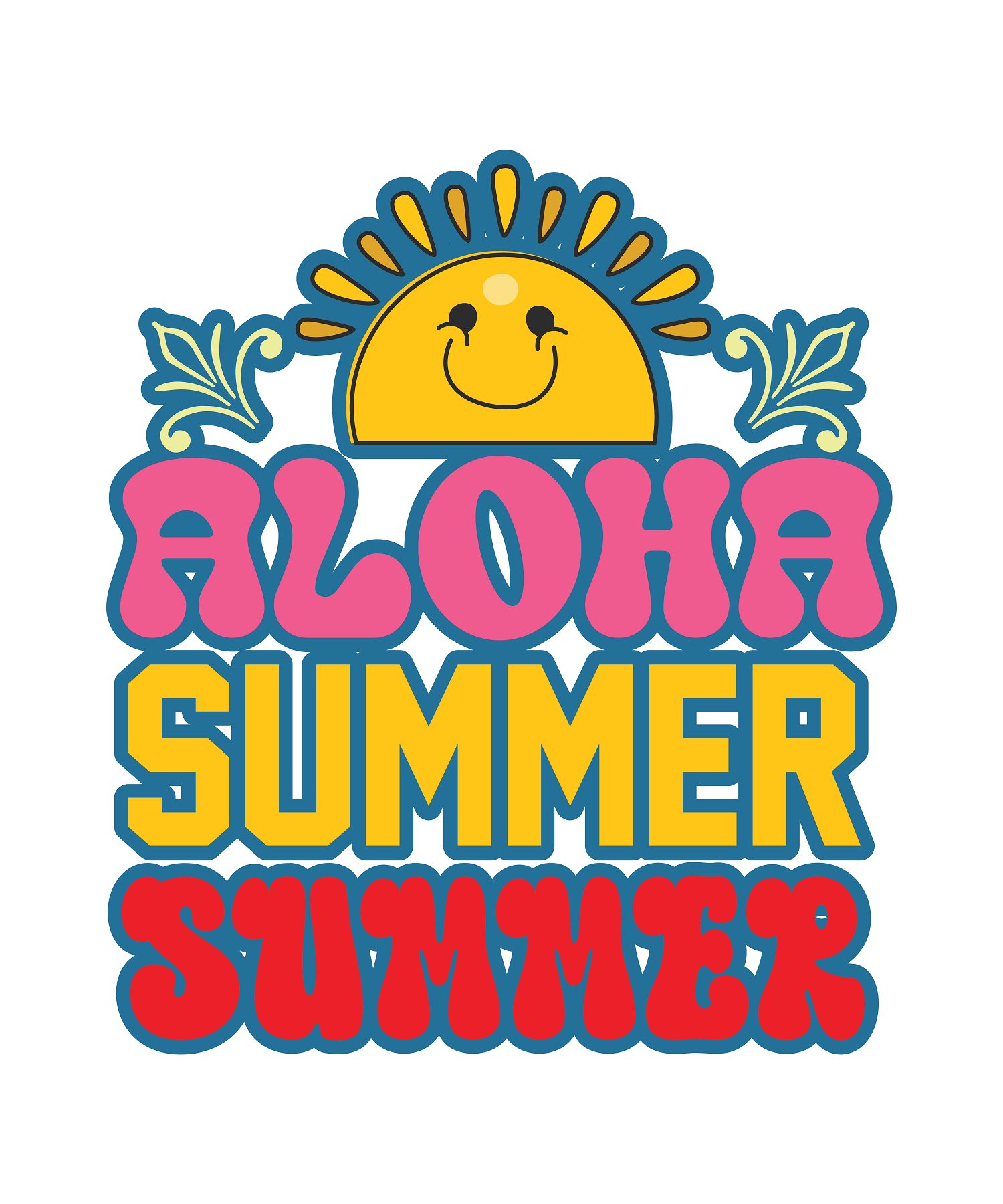 Inspirational Quote "Aloha Summer Summer" Motivational Sticker Vinyl Decal Motivation Stickers- 5" Vinyl Sticker Waterproof