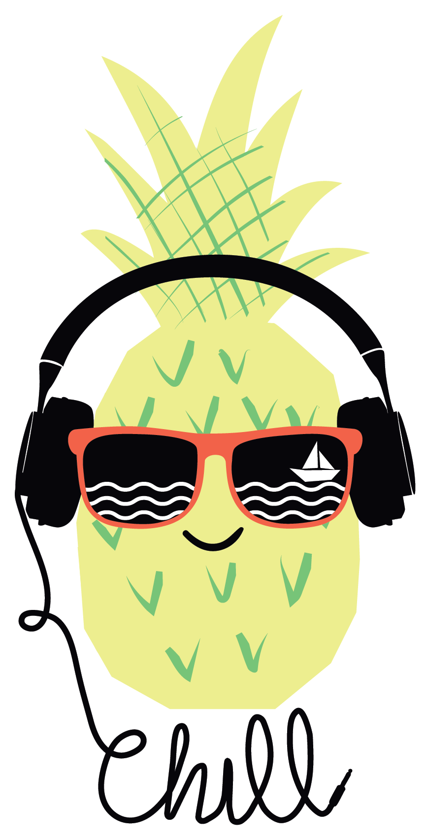 Inspirational Quote "Chill Pineapple" Motivational Sticker Vinyl Decal Motivation Stickers- 5" Vinyl Sticker Waterproof