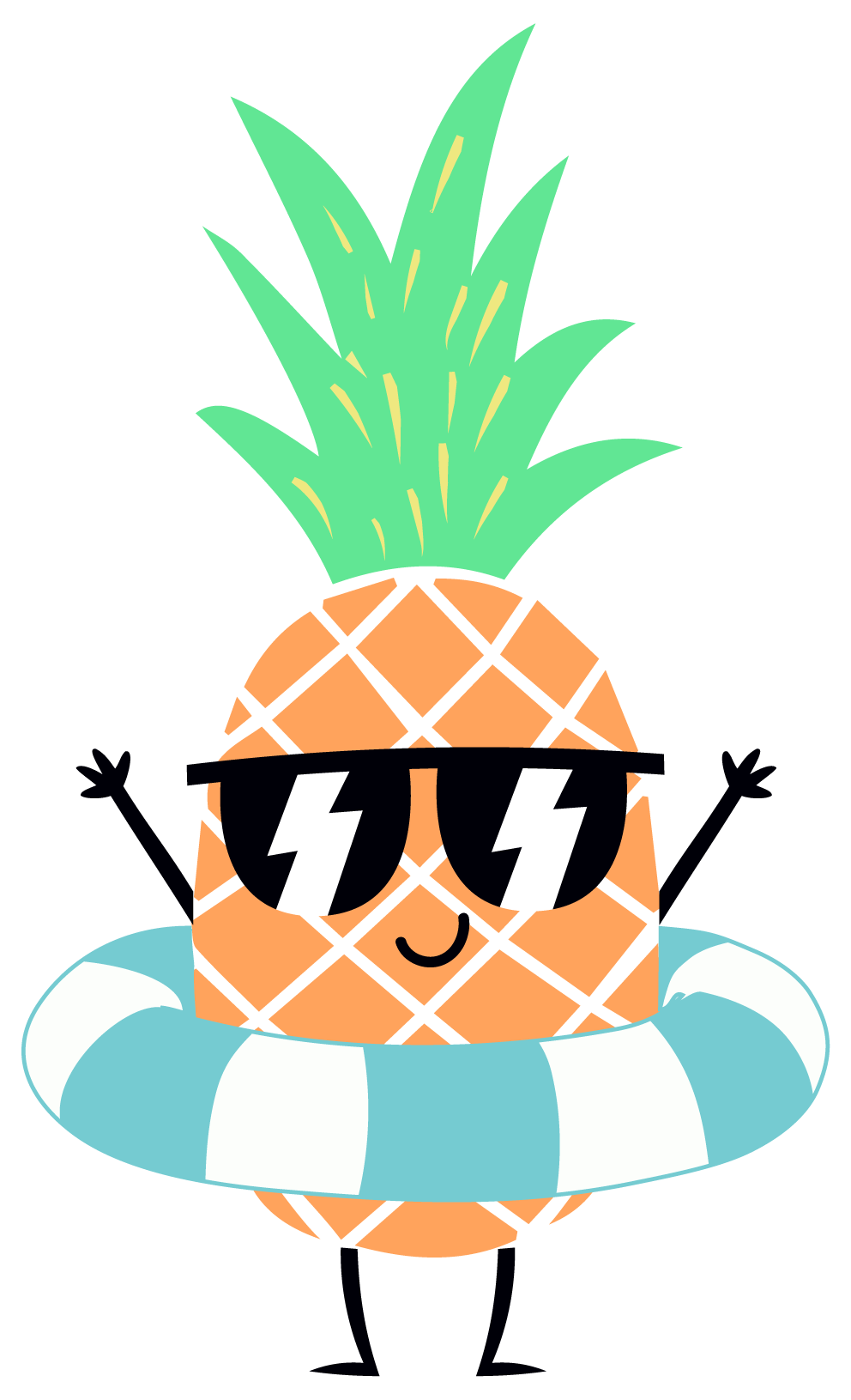 Inspirational Quote "Pineapple with Lifeguard Tube" Motivational Sticker Vinyl Decal Motivation Stickers- 5" Vinyl Sticker Waterproof