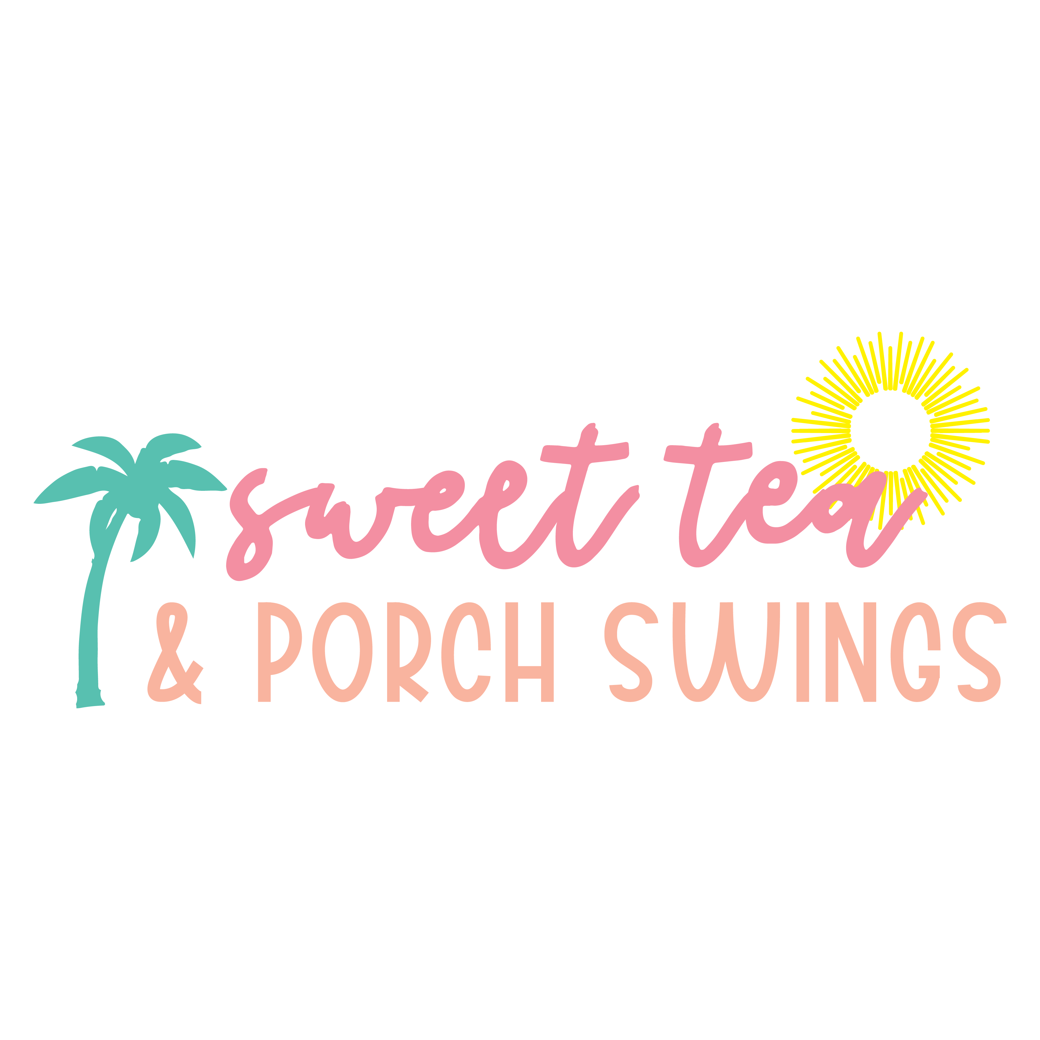 Inspirational Quote "Sweet tea & Porch Swings" Motivational Sticker Vinyl Decal Motivation Stickers- 5" Vinyl Sticker Waterproof