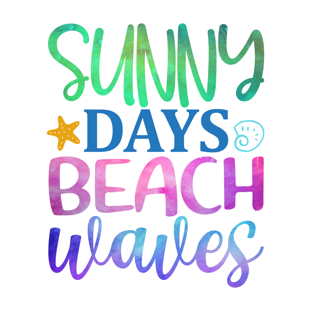 Inspirational Quote "Sunny Days Beach Waves" Motivational Sticker Vinyl Decal Motivation Stickers- 5" Vinyl Sticker Waterproof