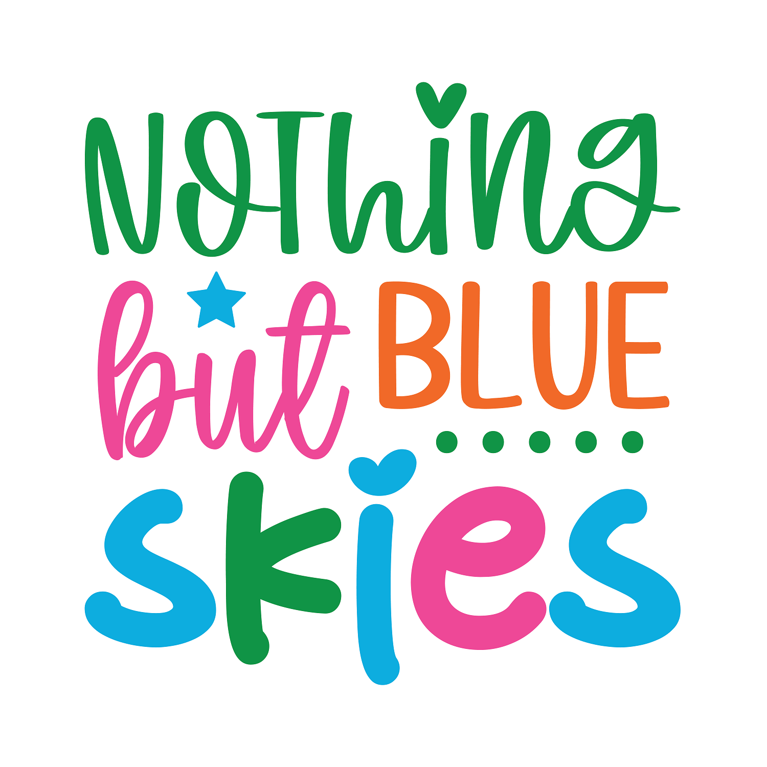 Inspirational Quote "Nothing But Blue Skies" Motivational Sticker Vinyl Decal Motivation Stickers- 5" Vinyl Sticker Waterproof