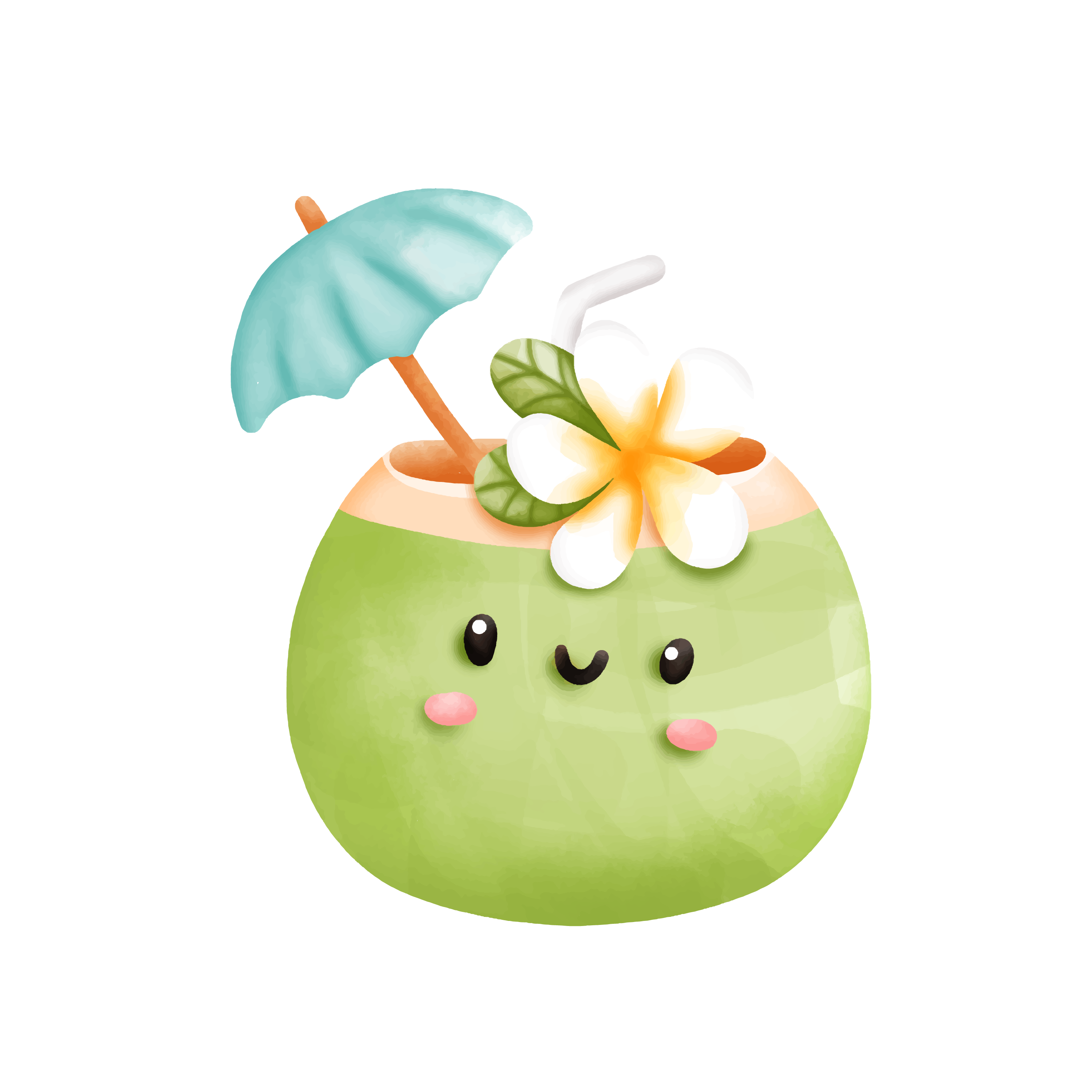 Inspirational Quote "Cute Coconut drink" Motivational Sticker Vinyl Decal Motivation Stickers- 5" Vinyl Sticker Waterproof