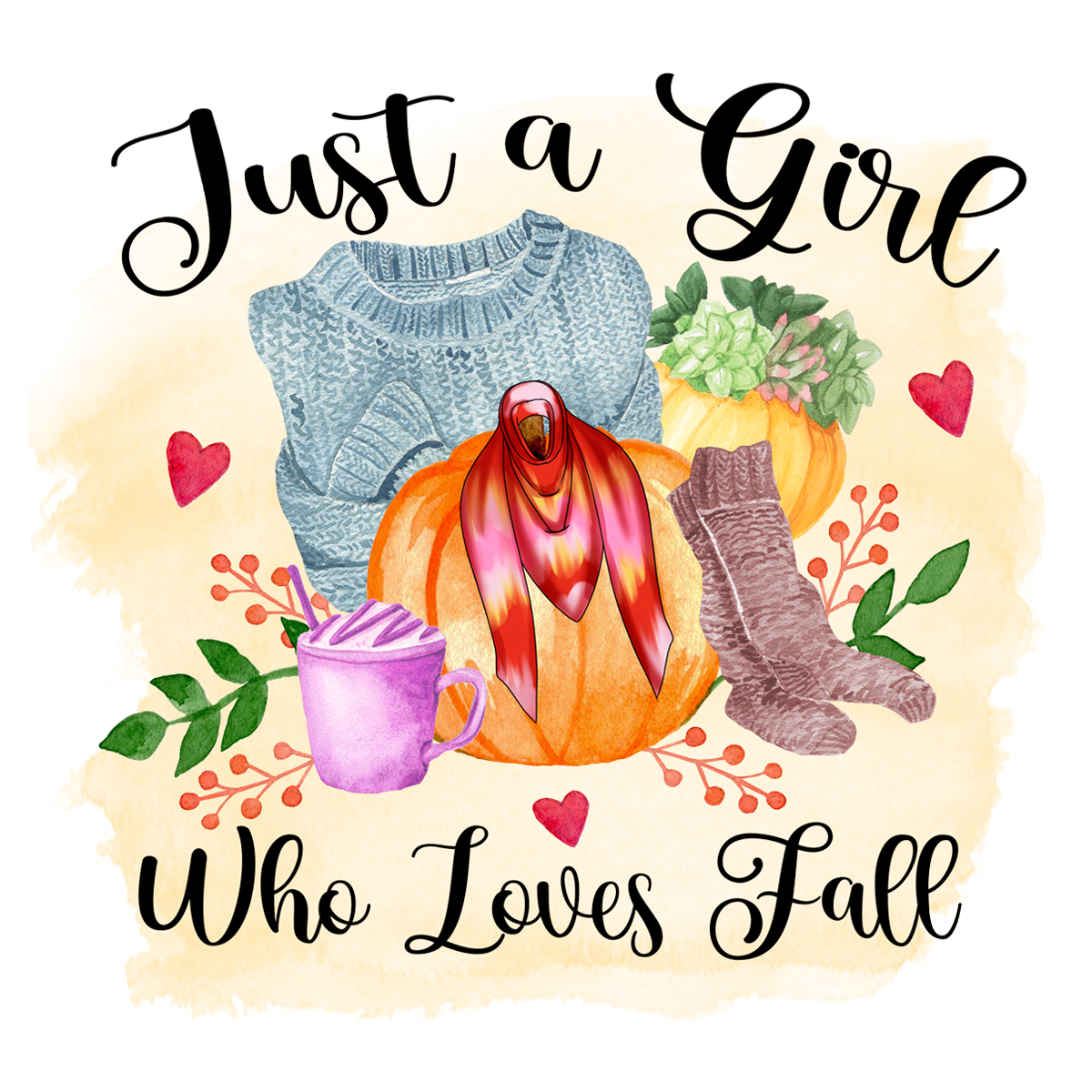 Inspirational Quote Just A Girl Who Loves Fall Motivational Sticker Vinyl Decal Motivation Stickers- 5" Vinyl Sticker Waterproof