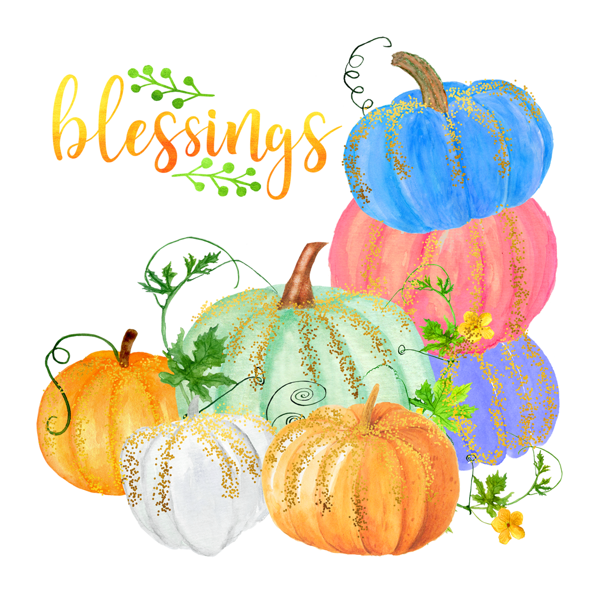 Inspirational Quote Colorfull Pumpkin Blessing Motivational Sticker Vinyl Decal Motivation Stickers- 5" Vinyl Sticker Waterproof