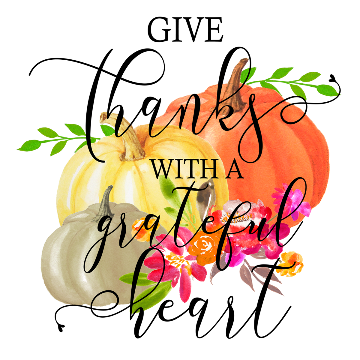 Inspirational Quote Give Thanks With Grateful Heart Motivational Sticker Vinyl Decal Motivation Stickers- 5" Vinyl Sticker Waterproof