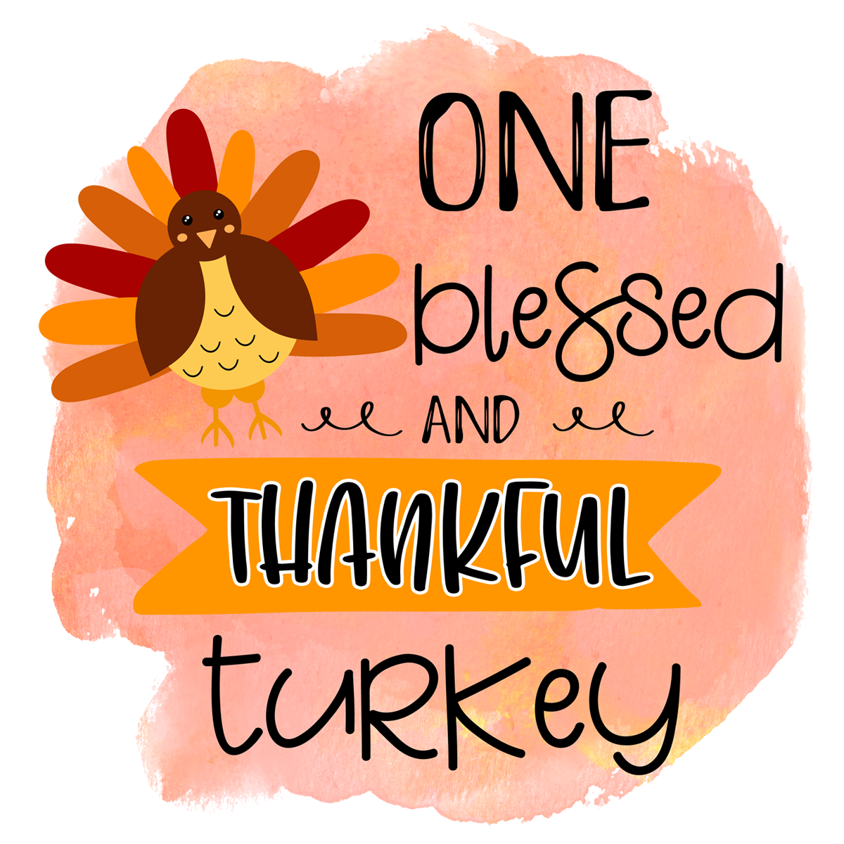 Inspirational Quote One Blessed And Thankful Turkey Motivational Sticker Vinyl Decal Motivation Stickers- 5" Vinyl Sticker Waterproof