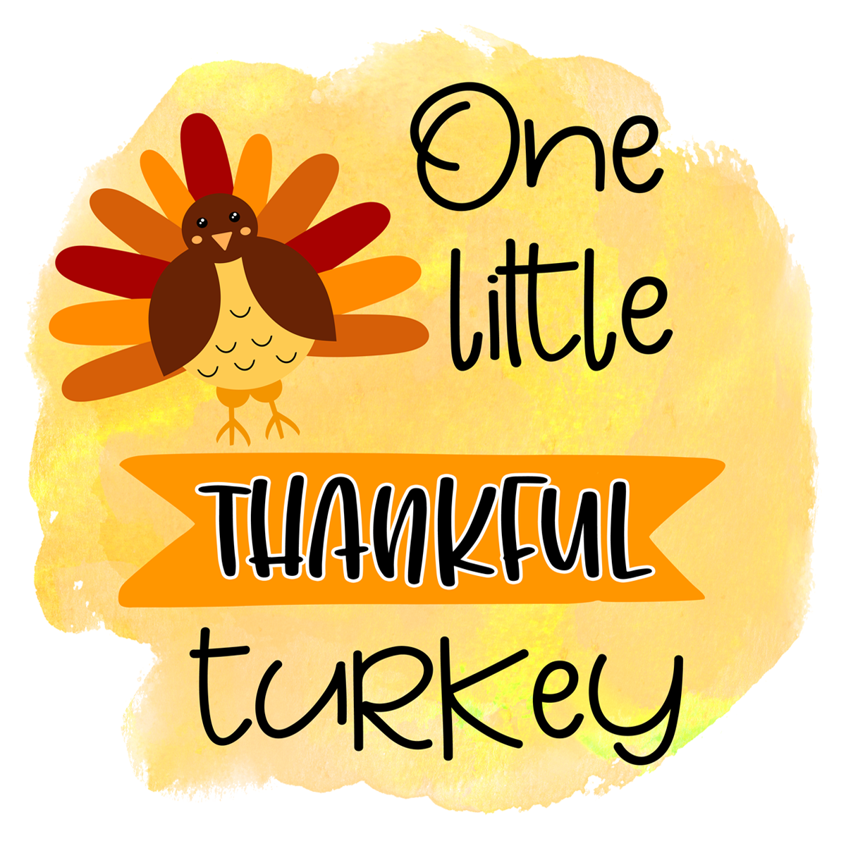 Inspirational Quote One Little Thankful Turkey Motivational Sticker Vinyl Decal Motivation Stickers- 5" Vinyl Sticker Waterproof