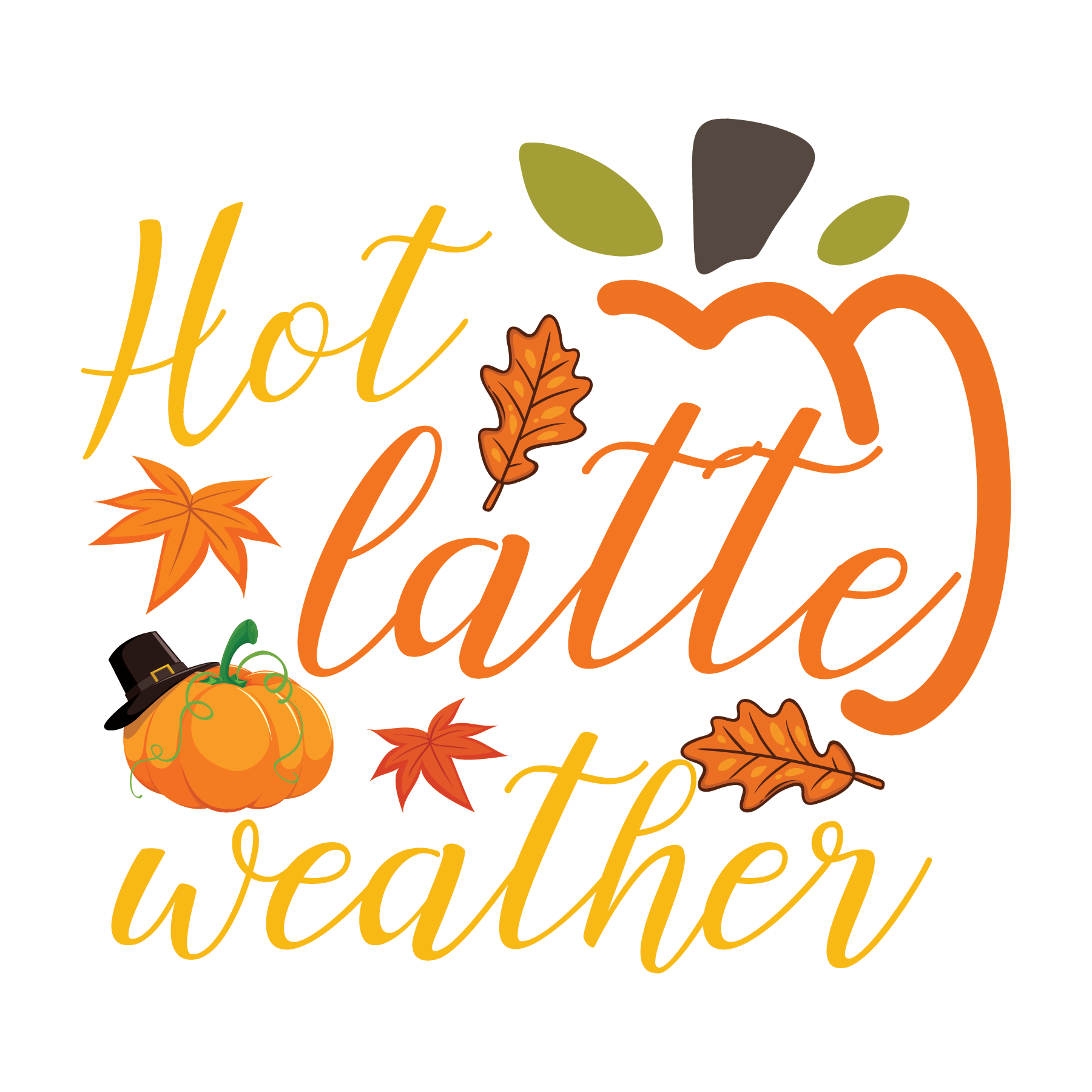 Inspirational Quote Hot Latte Weather Pumpkin Motivational Sticker Vinyl Decal Motivation Stickers- 5" Vinyl Sticker Waterproof