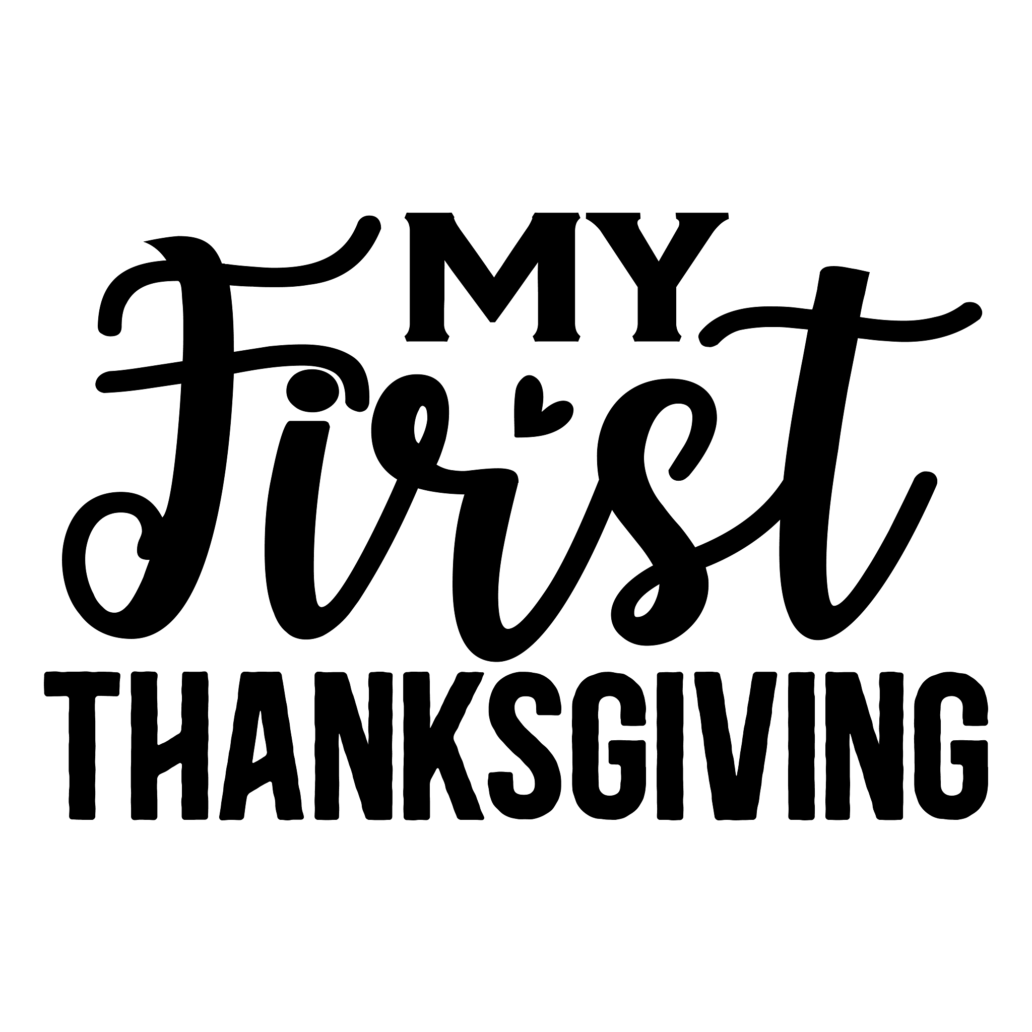 Inspirational Quote My First Thanksgiving Motivational Sticker Vinyl Decal Motivation Stickers- 5" Vinyl Sticker Waterproof