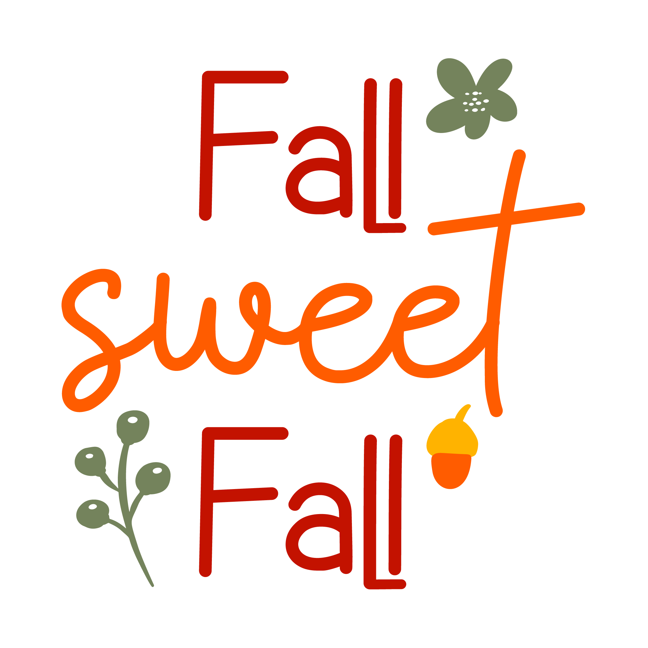 Inspirational Quote Fall Sweet Fall Lovely Motivational Sticker Vinyl Decal Motivation Stickers- 5" Vinyl Sticker Waterproof