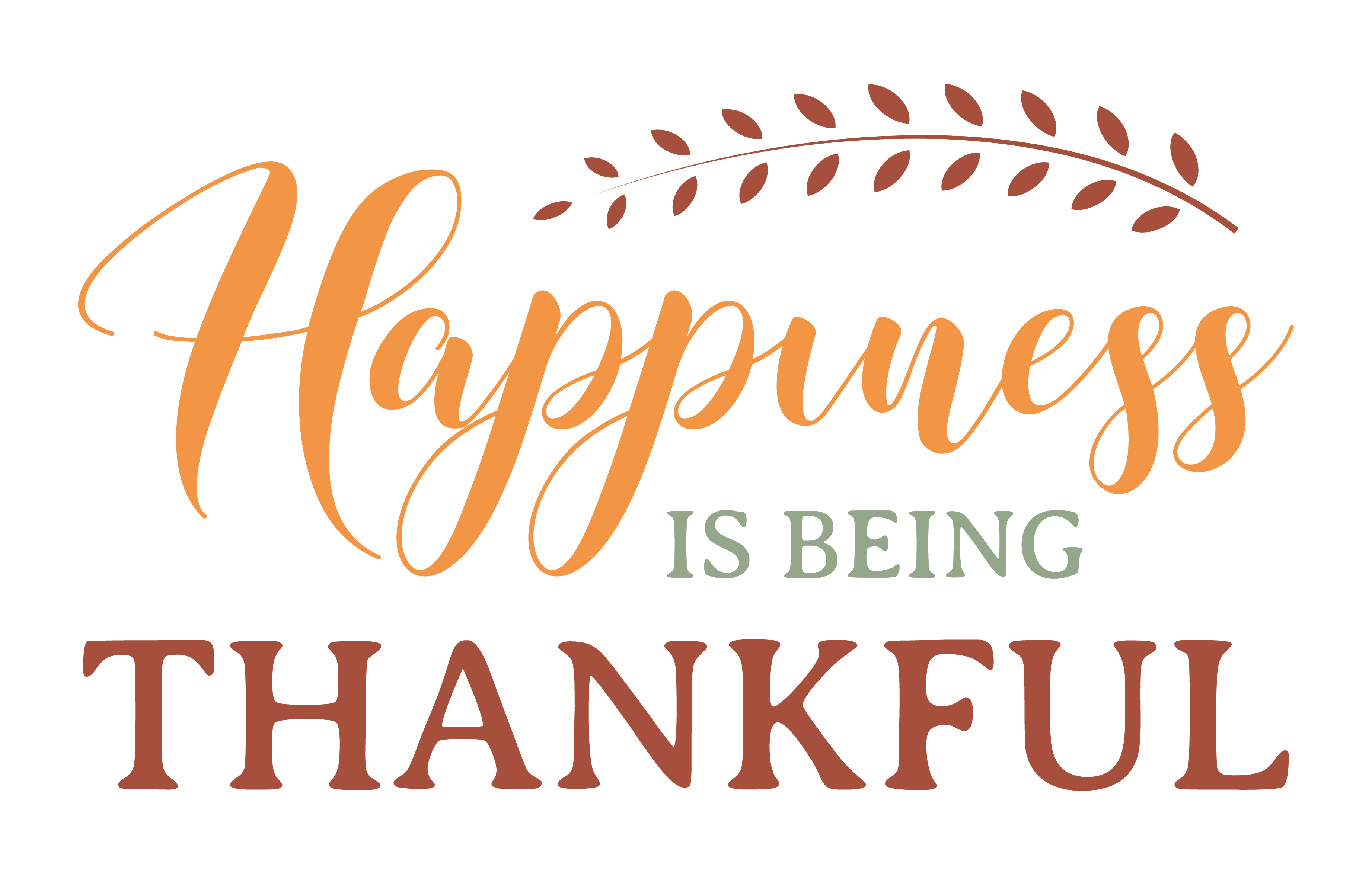 Inspirational Quote Happiness Is Being Thankful Motivational Sticker Vinyl Decal Motivation Stickers- 5" Vinyl Sticker Waterproof
