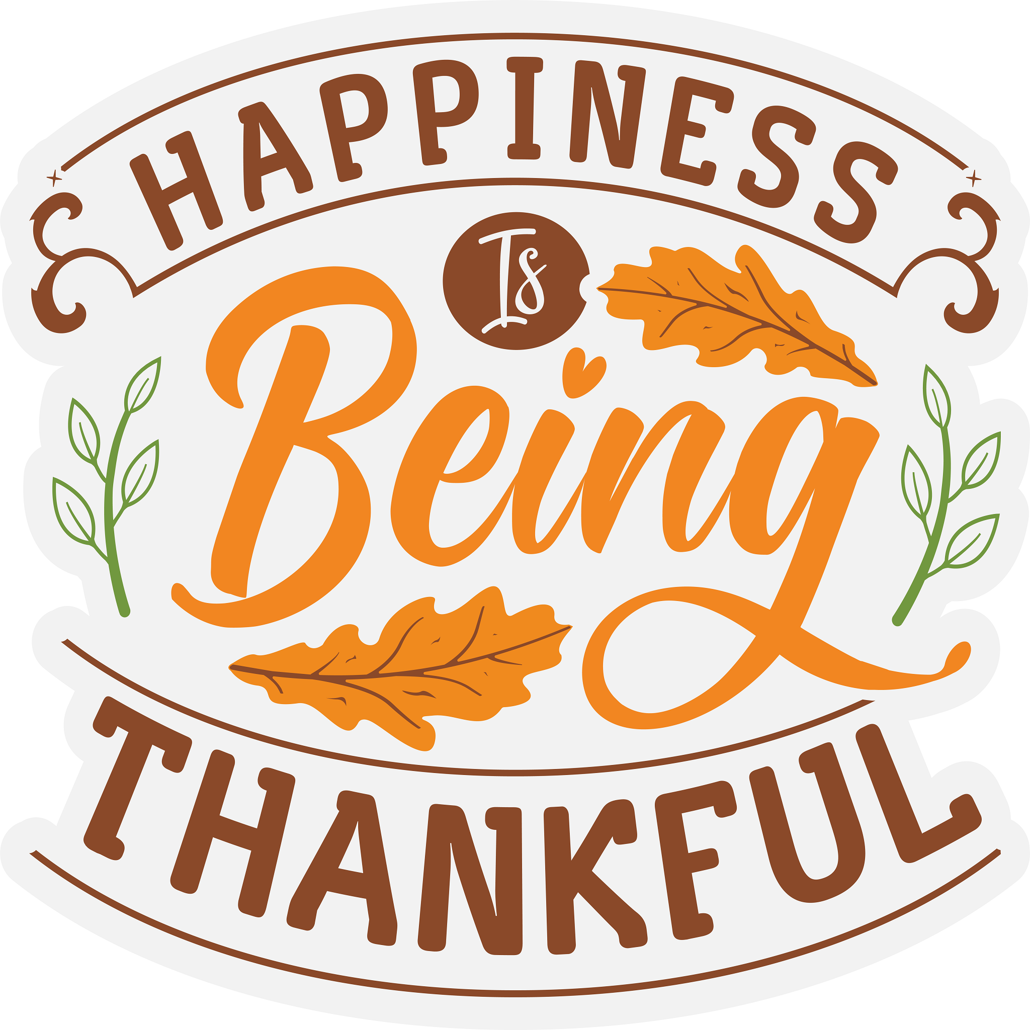 Inspirational Quote Happiness Being Thankful Motivational Sticker Vinyl Decal Motivation Stickers- 5" Vinyl Sticker Waterproof