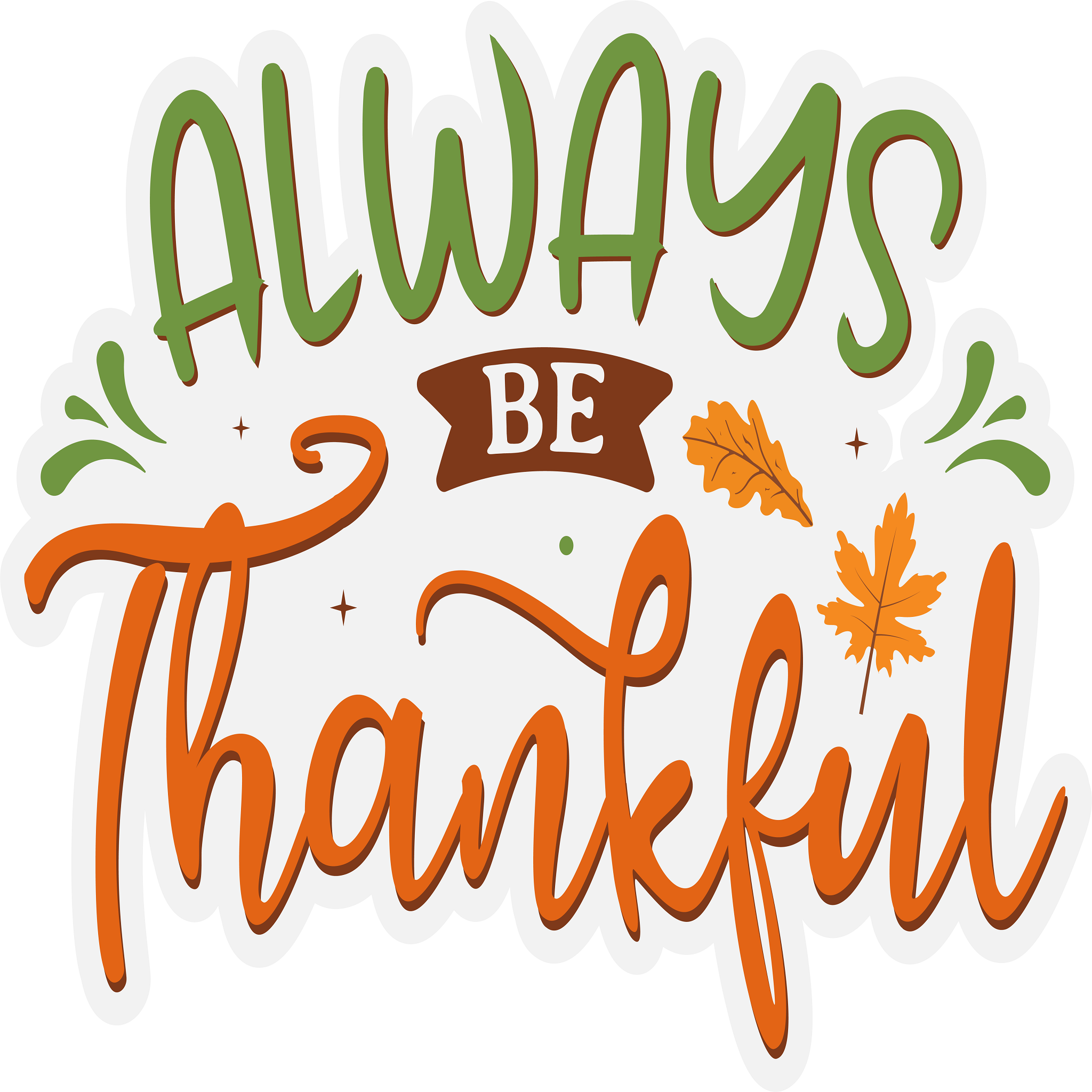 Inspirational Quote Always Be Thankful Great Gift Motivational Sticker Vinyl Decal Motivation Stickers- 5" Vinyl Sticker Waterproof