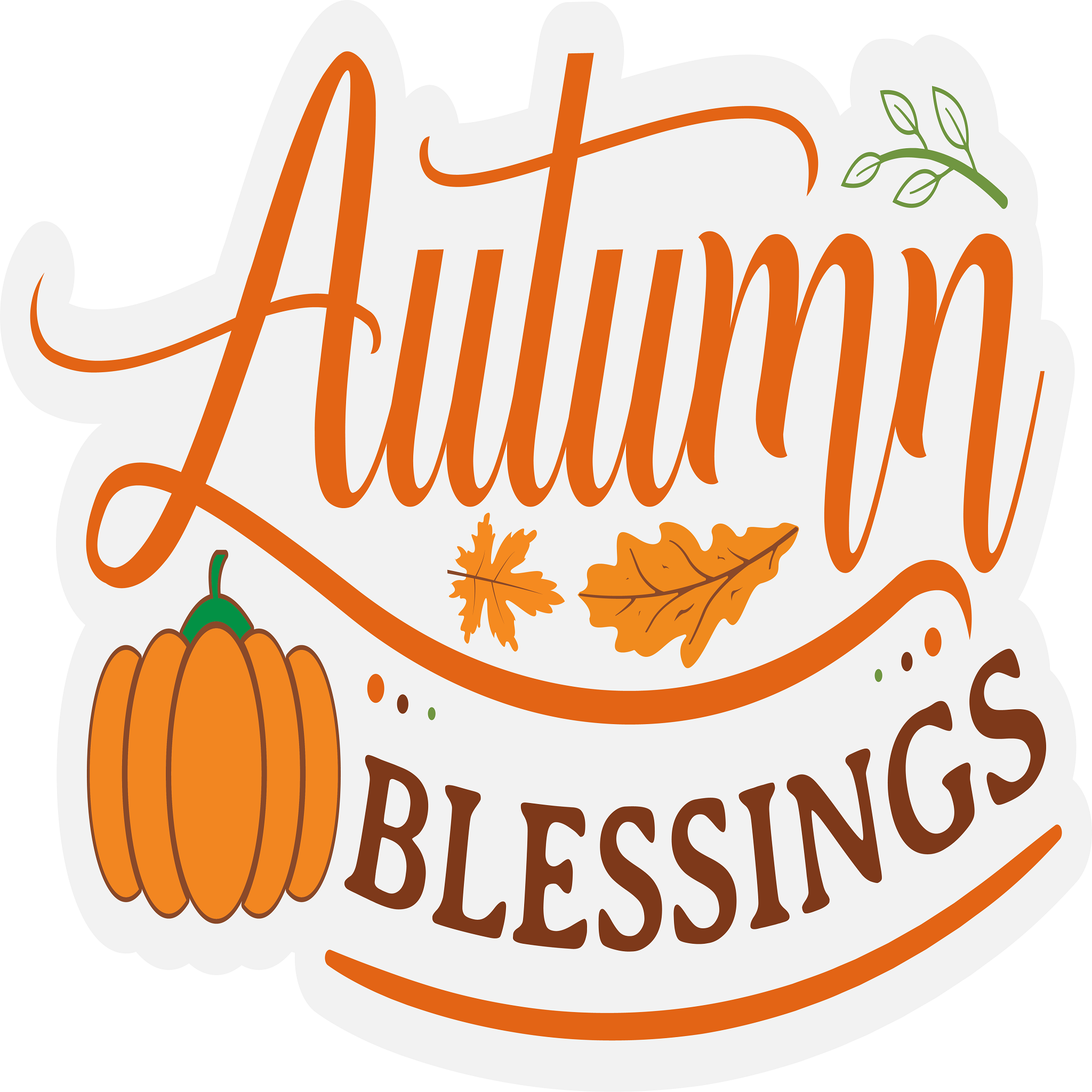 Inspirational Quote Autumn Blessings Pumpkin Style Motivational Sticker Vinyl Decal Motivation Stickers- 5" Vinyl Sticker Waterproof