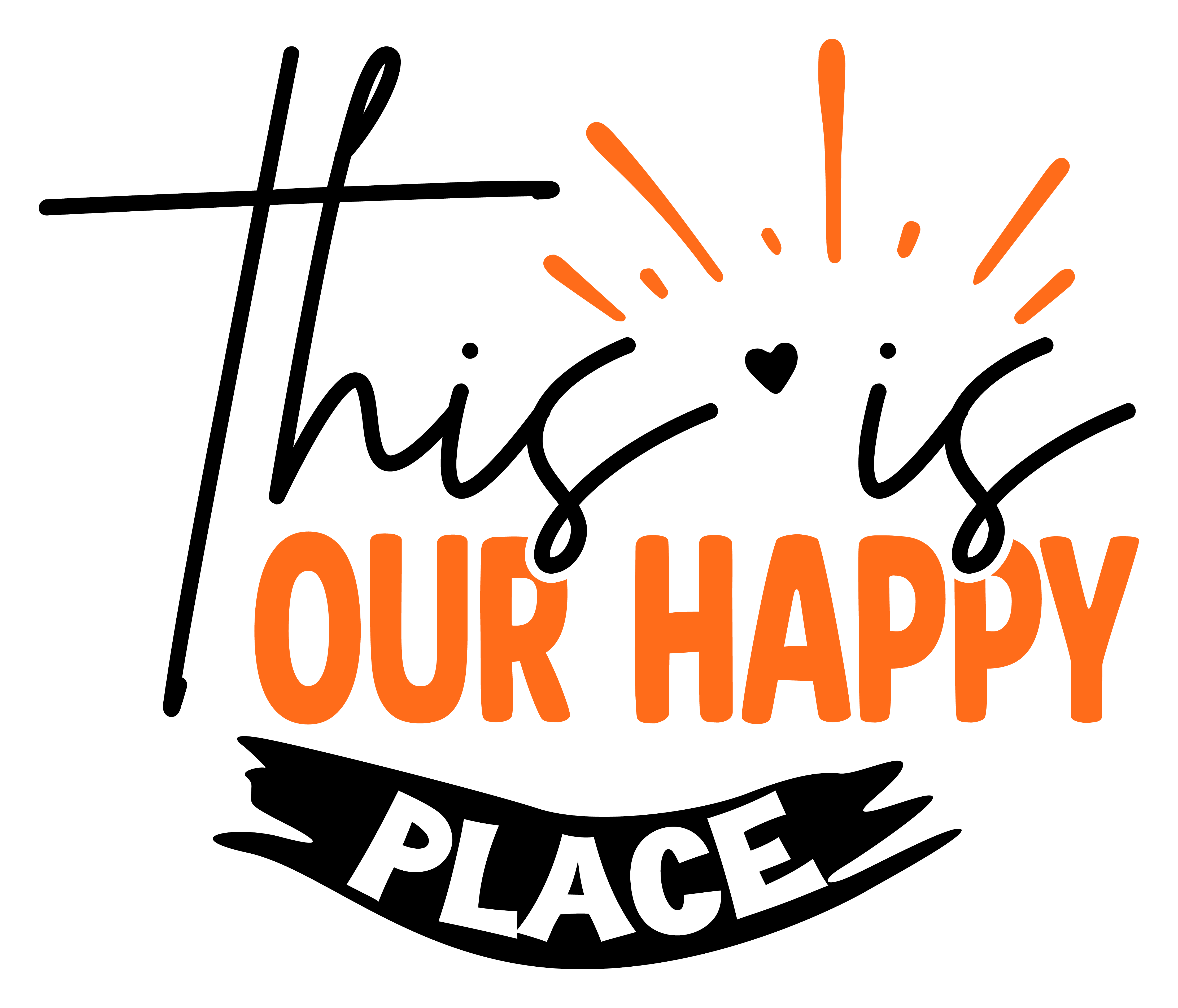 Inspirational Quote This Is Our Happy Place Motivational Sticker Vinyl Decal Motivation Stickers- 5" Vinyl Sticker Waterproof