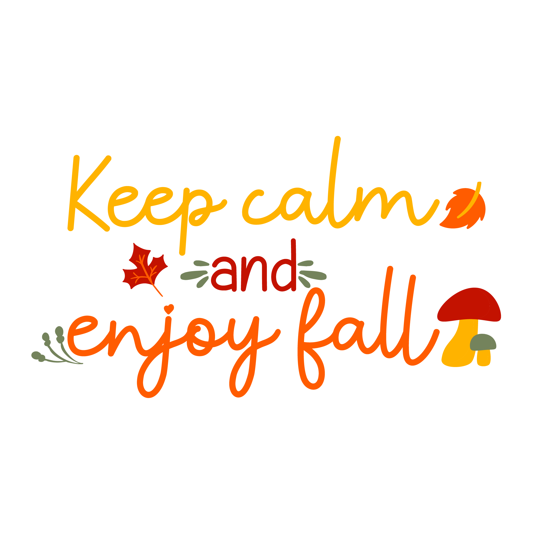 Inspirational Quote Keep Calm And Enjoy Fall Motivational Sticker Vinyl Decal Motivation Stickers- 5" Vinyl Sticker Waterproof