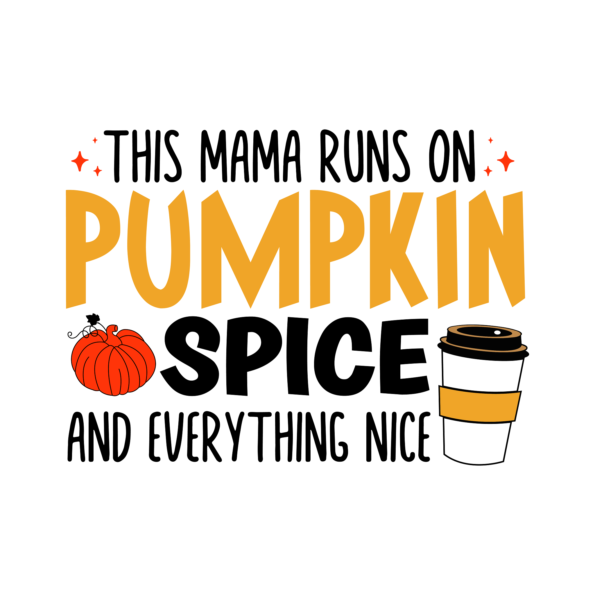 Inspirational Quote This Mama Runs On Pumpkin Spice And Everything Nice Motivational Sticker Vinyl Decal Motivation Stickers- 5" Vinyl Sticker Waterproof