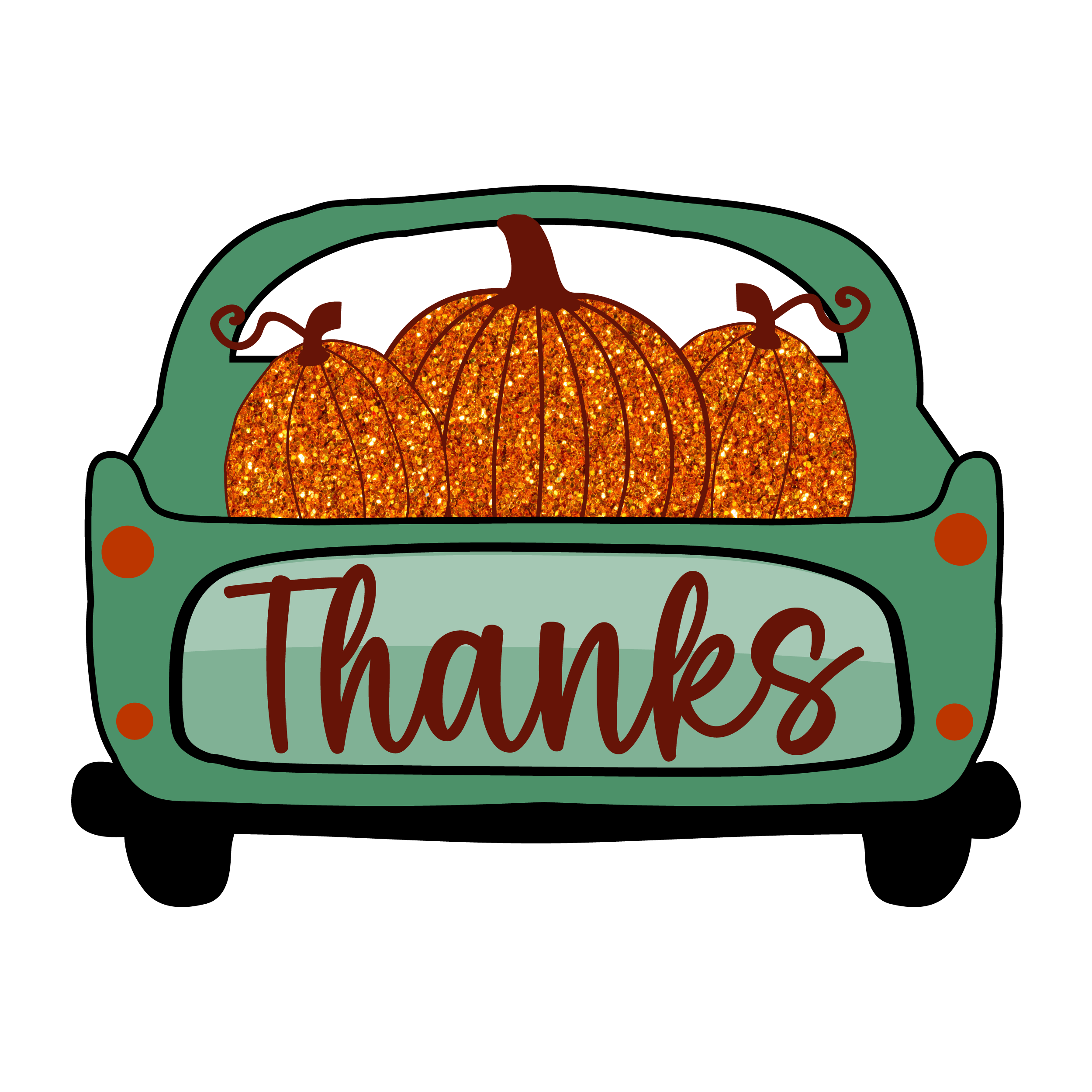 Inspirational Quote Pumpkin Truck Thanks Motivational Sticker Vinyl Decal Motivation Stickers- 5" Vinyl Sticker Waterproof