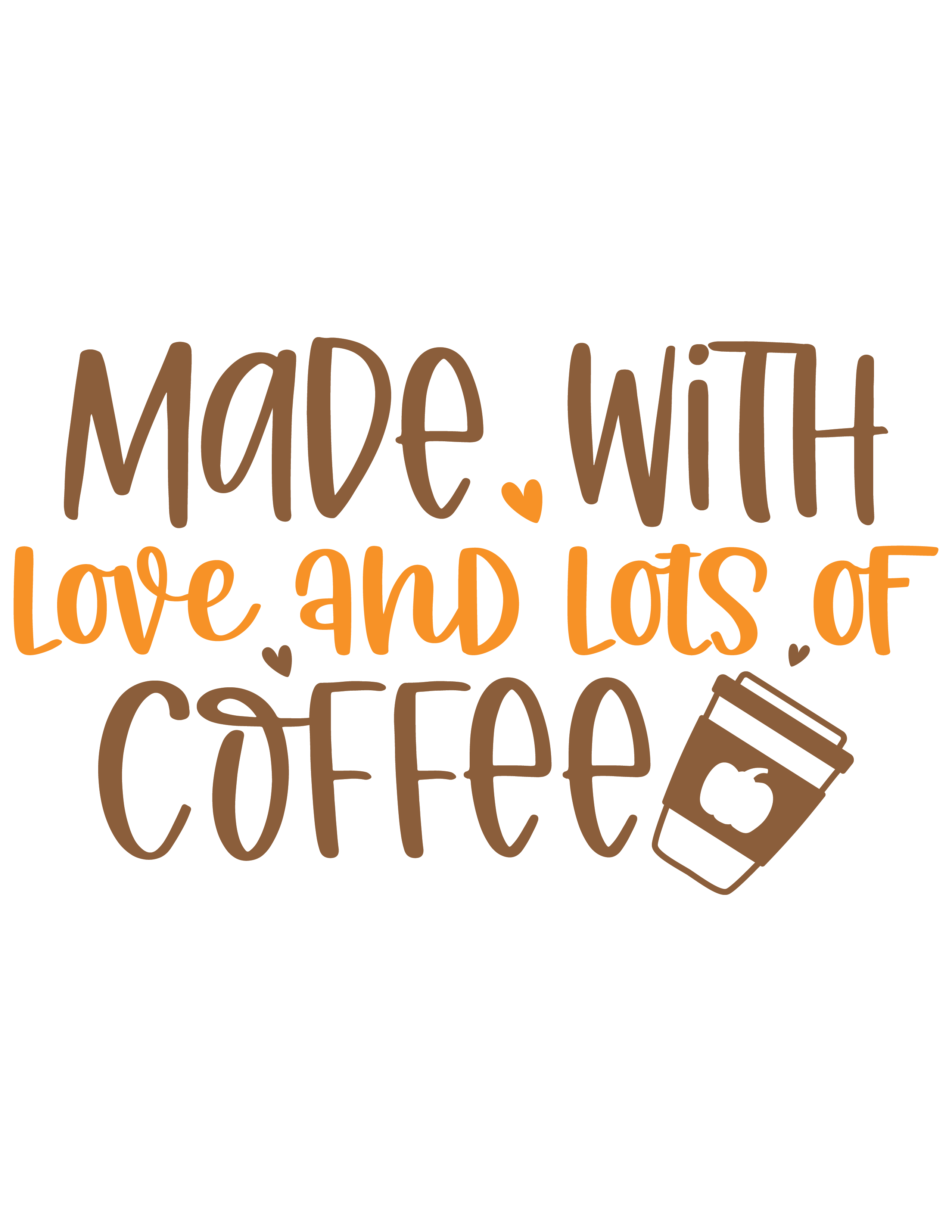 Inspirational Quote Made With Love and Lots Of Coffee Motivational Sticker Vinyl Decal Motivation Stickers- 5" Vinyl Sticker Waterproof