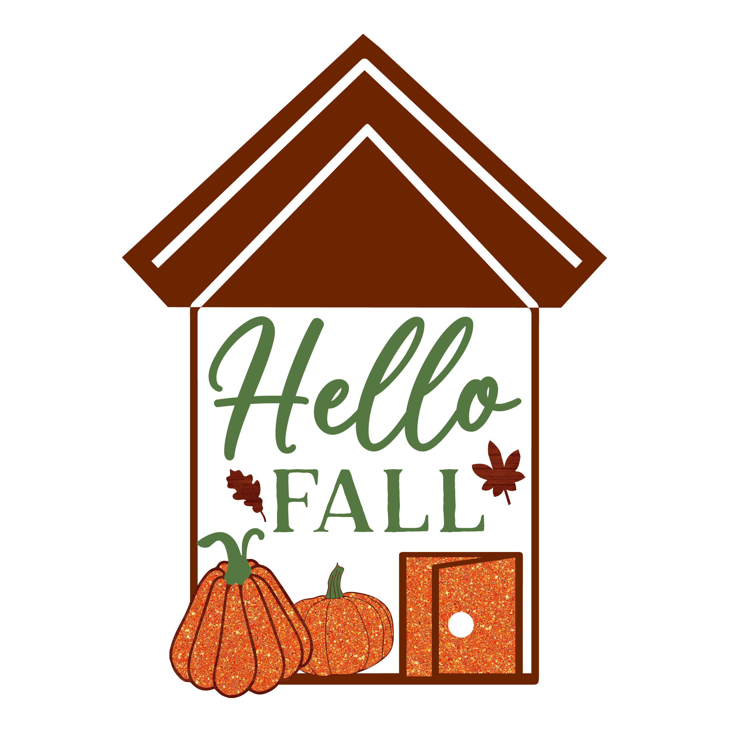 Inspirational Quote Hello Fall Pumpkin House Motivational Sticker Vinyl Decal Motivation Stickers- 5" Vinyl Sticker Waterproof