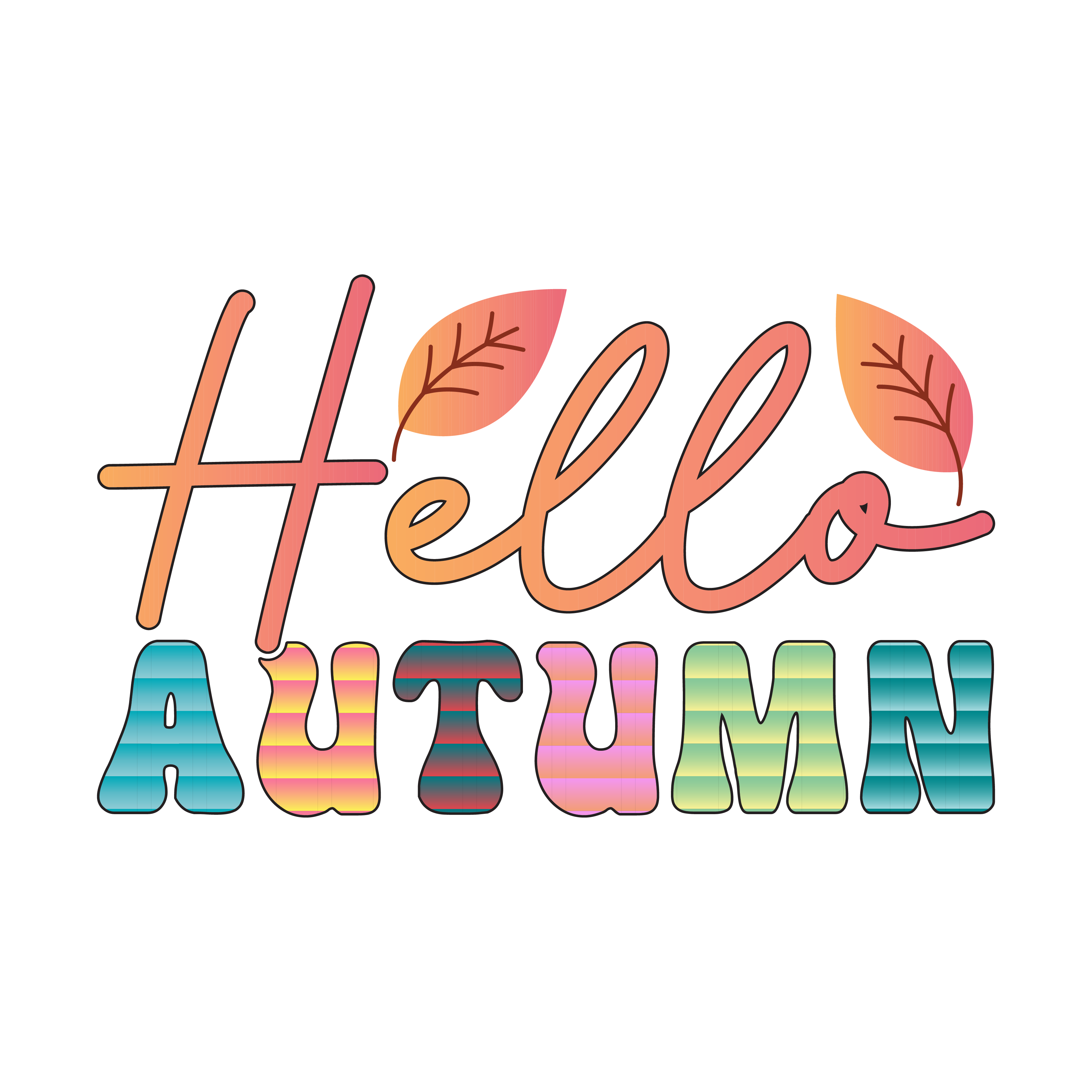 Inspirational Quote Hello Autumn Pretty Gift Motivational Sticker Vinyl Decal Motivation Stickers- 5" Vinyl Sticker Waterproof