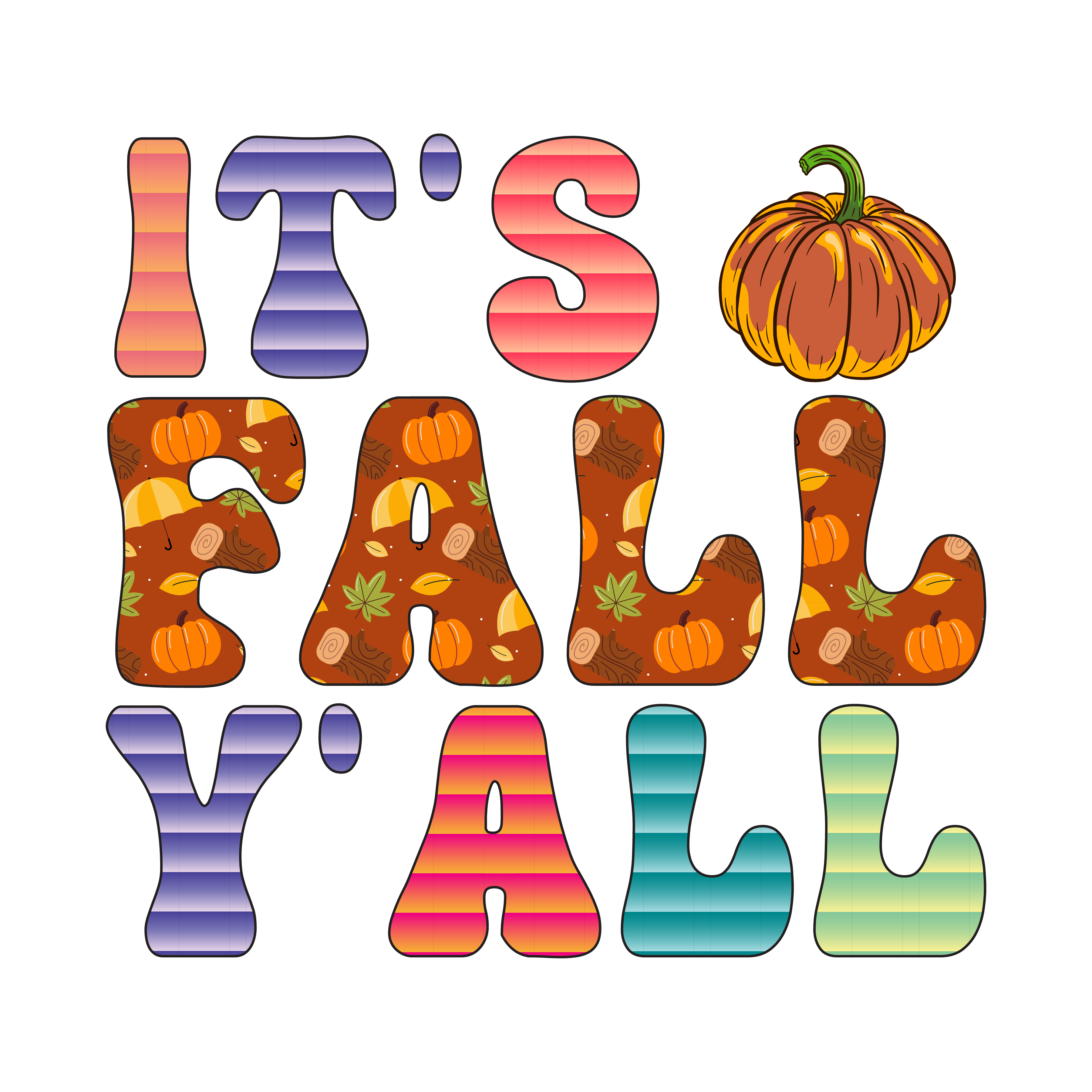 Inspirational Quote It's Fall y'all Pretty Gift Motivational Sticker Vinyl Decal Motivation Stickers- 5" Vinyl Sticker Waterproof