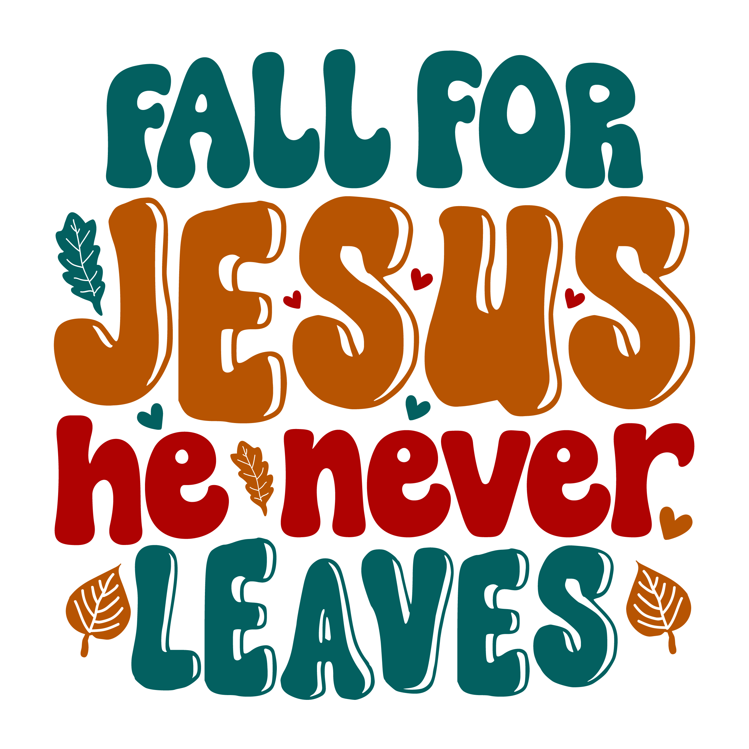 Inspirational Quote Fall For Jesus He Never Leaves Pretty Gift Motivational Sticker Vinyl Decal Motivation Stickers- 5" Vinyl Sticker Waterproof
