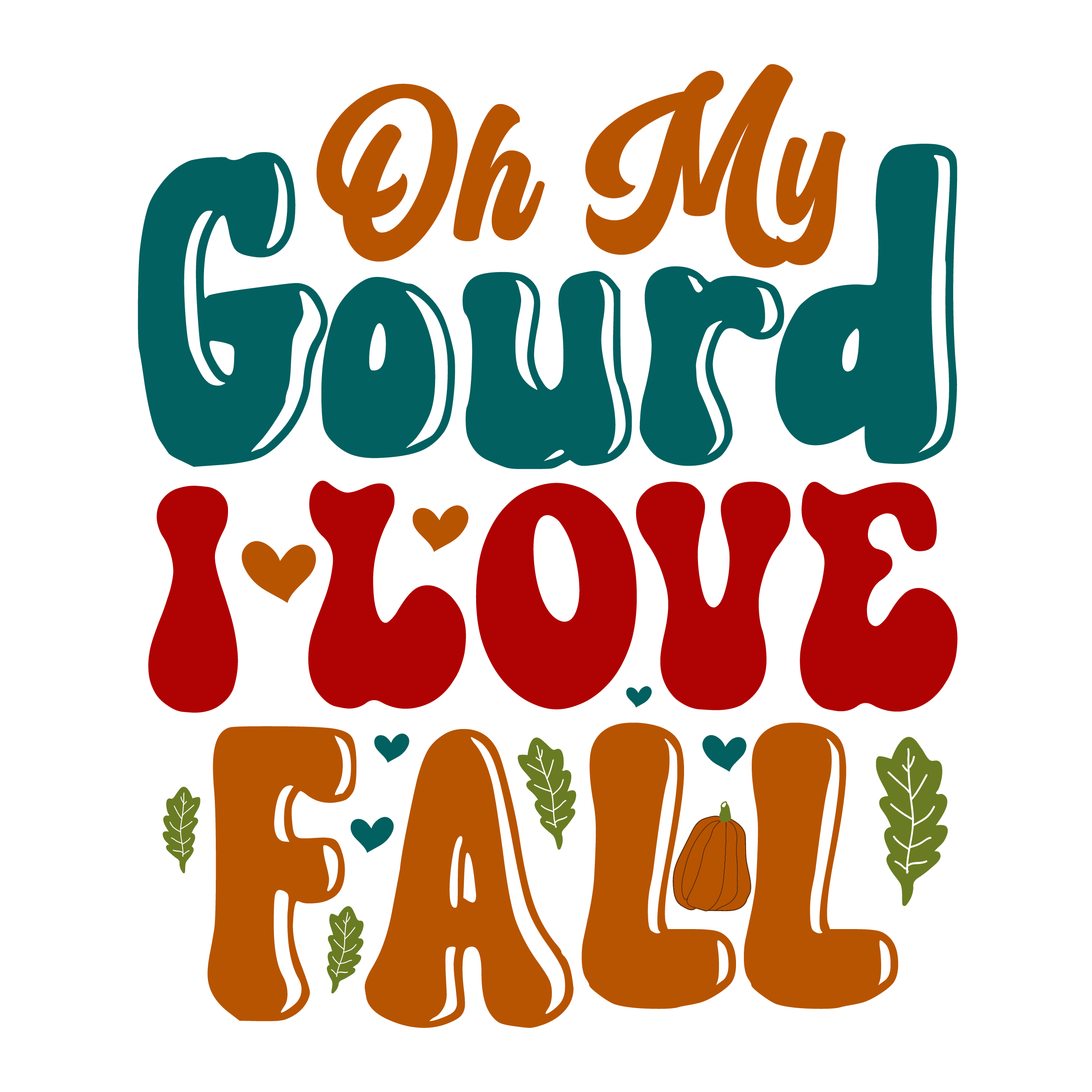 Inspirational Quote Oh My Gourd I Love Fall Motivational Sticker Vinyl Decal Motivation Stickers- 5" Vinyl Sticker Waterproof