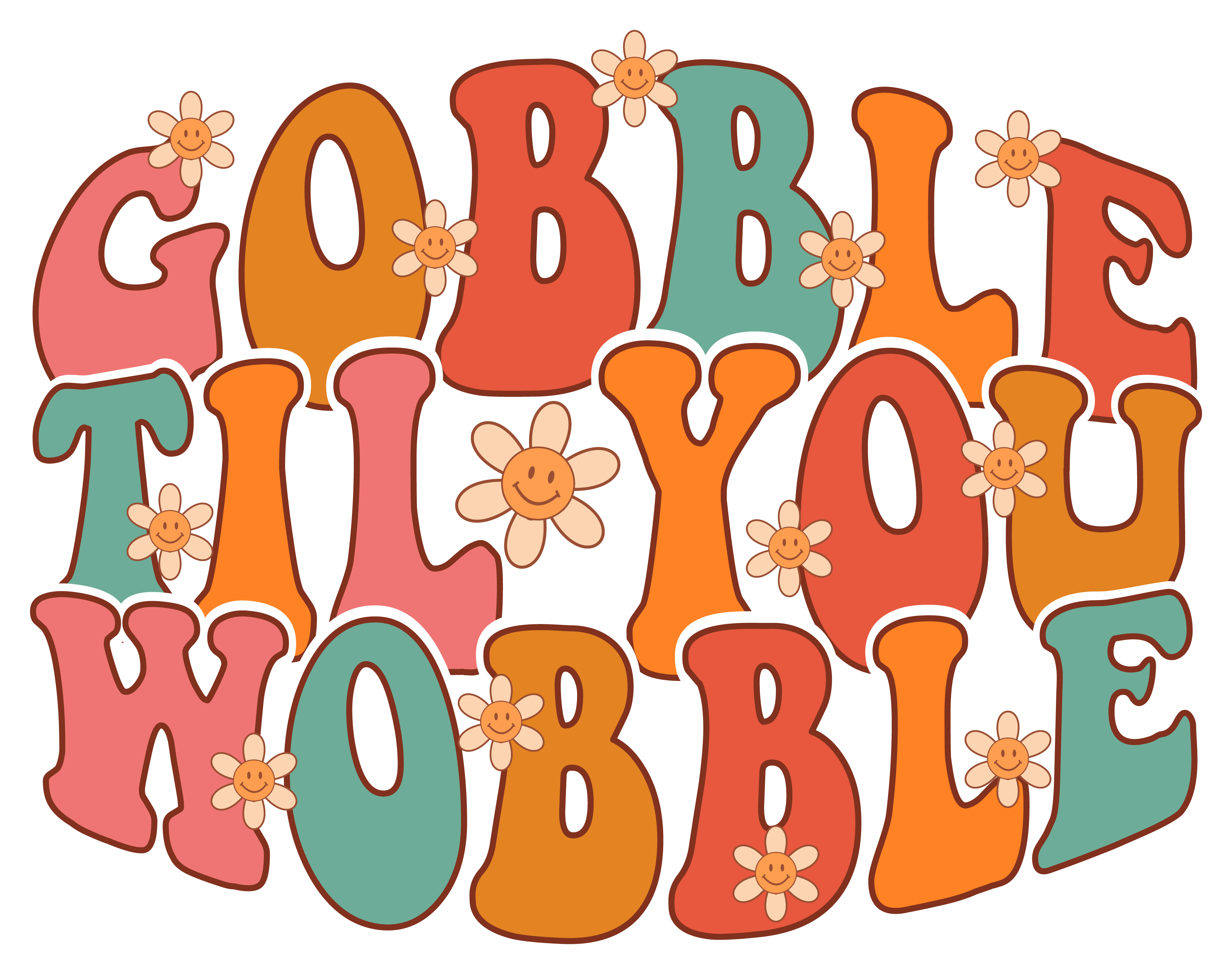 Inspirational Quote Gobble Til You Wobble Great Gift Motivational Sticker Vinyl Decal Motivation Stickers- 5" Vinyl Sticker Waterproof