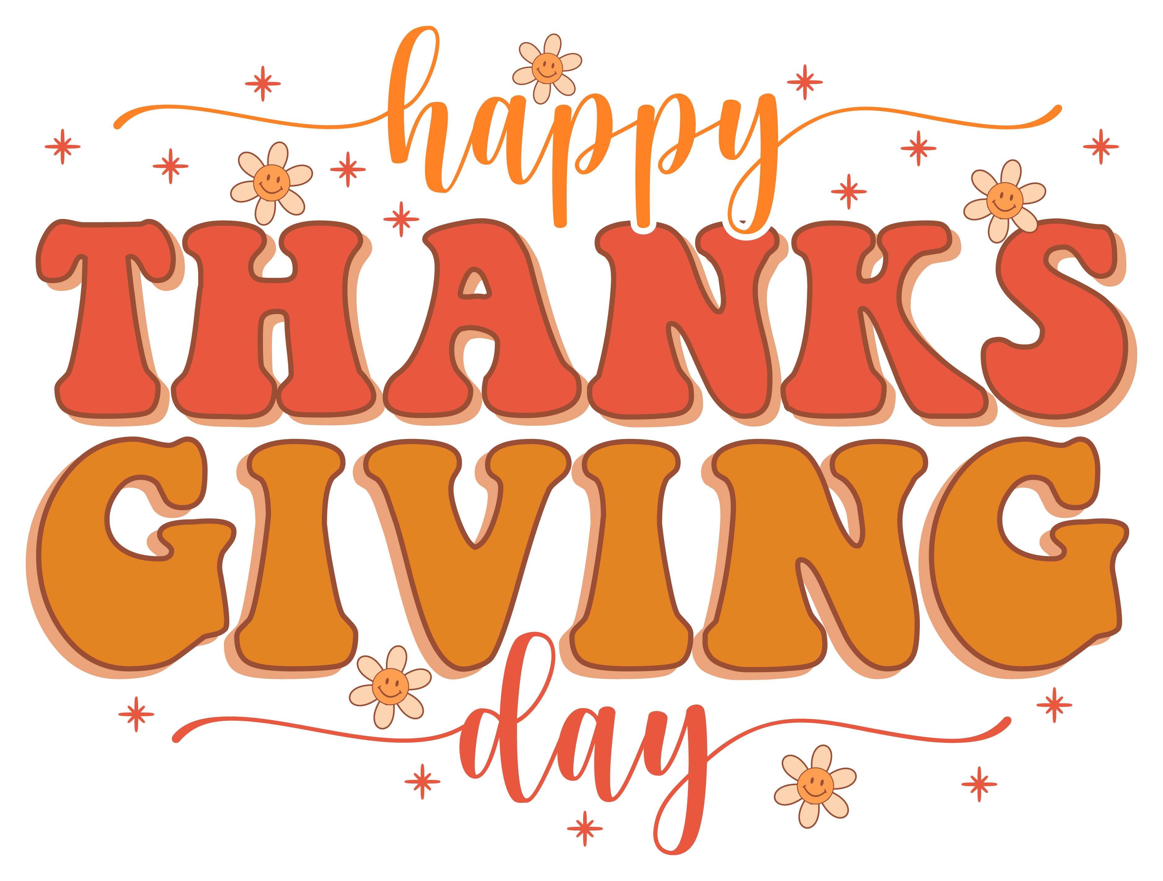 Inspirational Quote Happy Thanks Giving Day Motivational Sticker Vinyl Decal Motivation Stickers- 5" Vinyl Sticker Waterproof