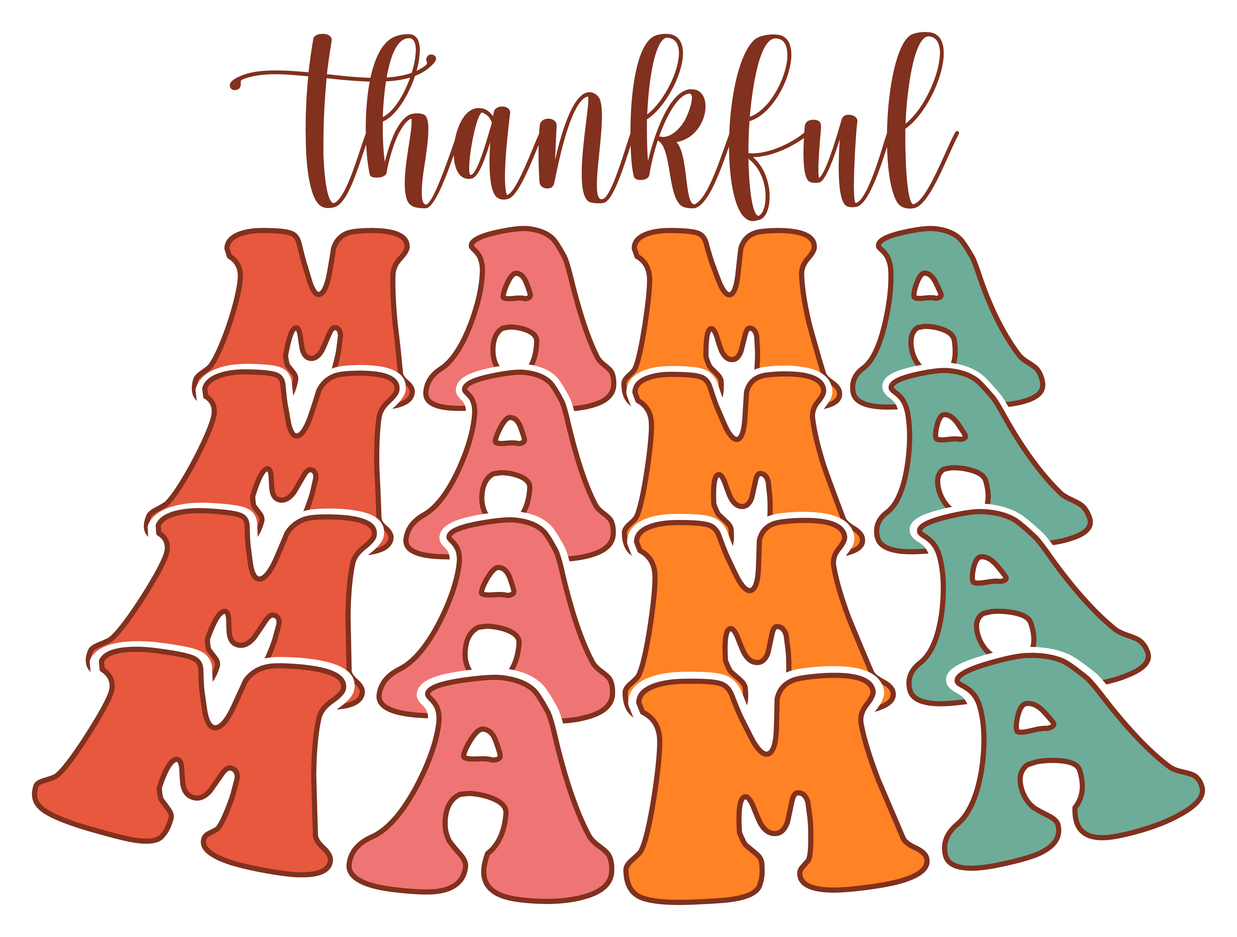 Inspirational Quote Thankful Mama Pretty Design Motivational Sticker Vinyl Decal Motivation Stickers- 5" Vinyl Sticker Waterproof