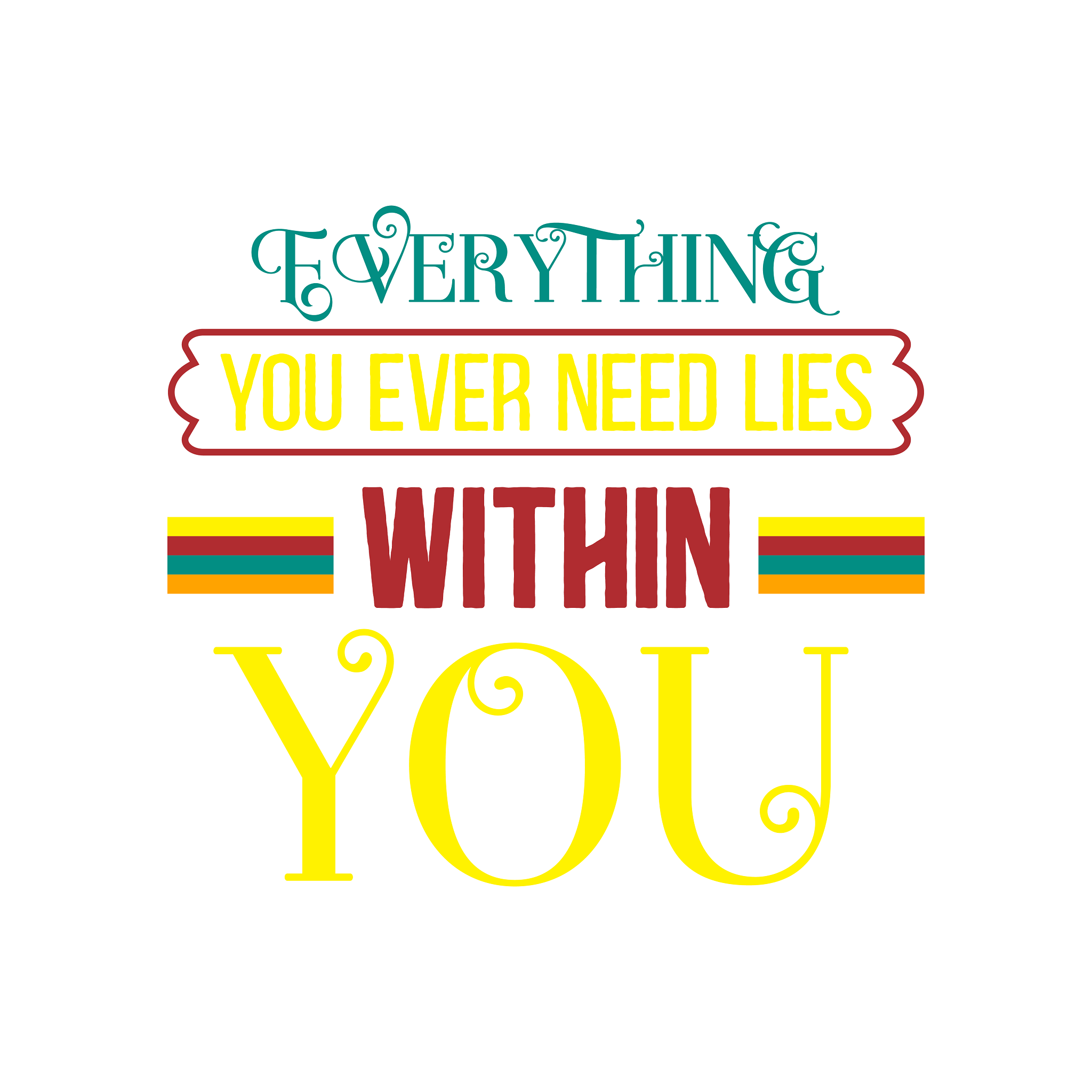 Inspirational Quote Everything You Ever need Lies Within You Motivational Sticker Vinyl Decal Motivation Stickers- 5" Vinyl Sticker Waterproof