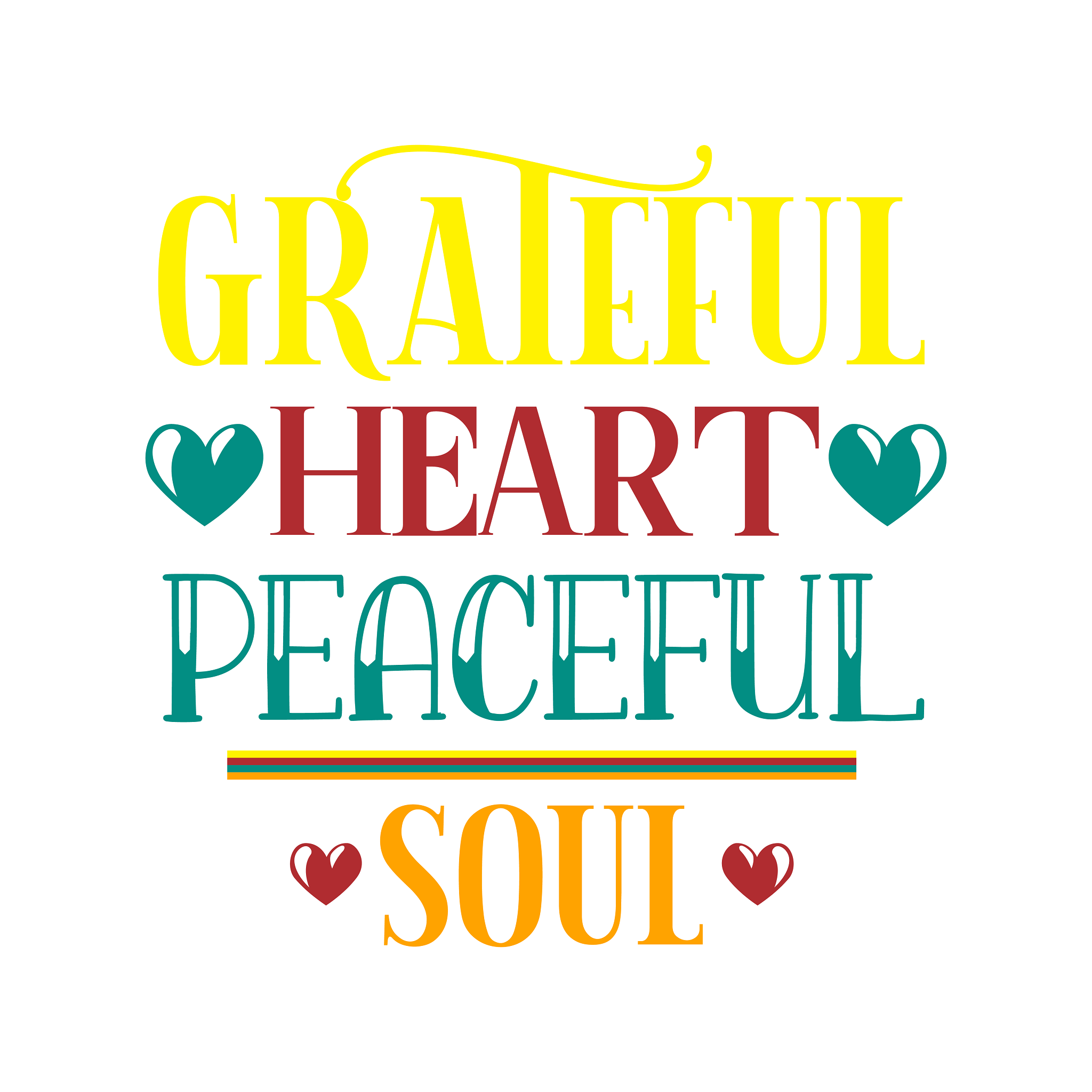Inspirational Quote Gratefull Heart Peaceful Soul Motivational Sticker Vinyl Decal Motivation Stickers- 5" Vinyl Sticker Waterproof