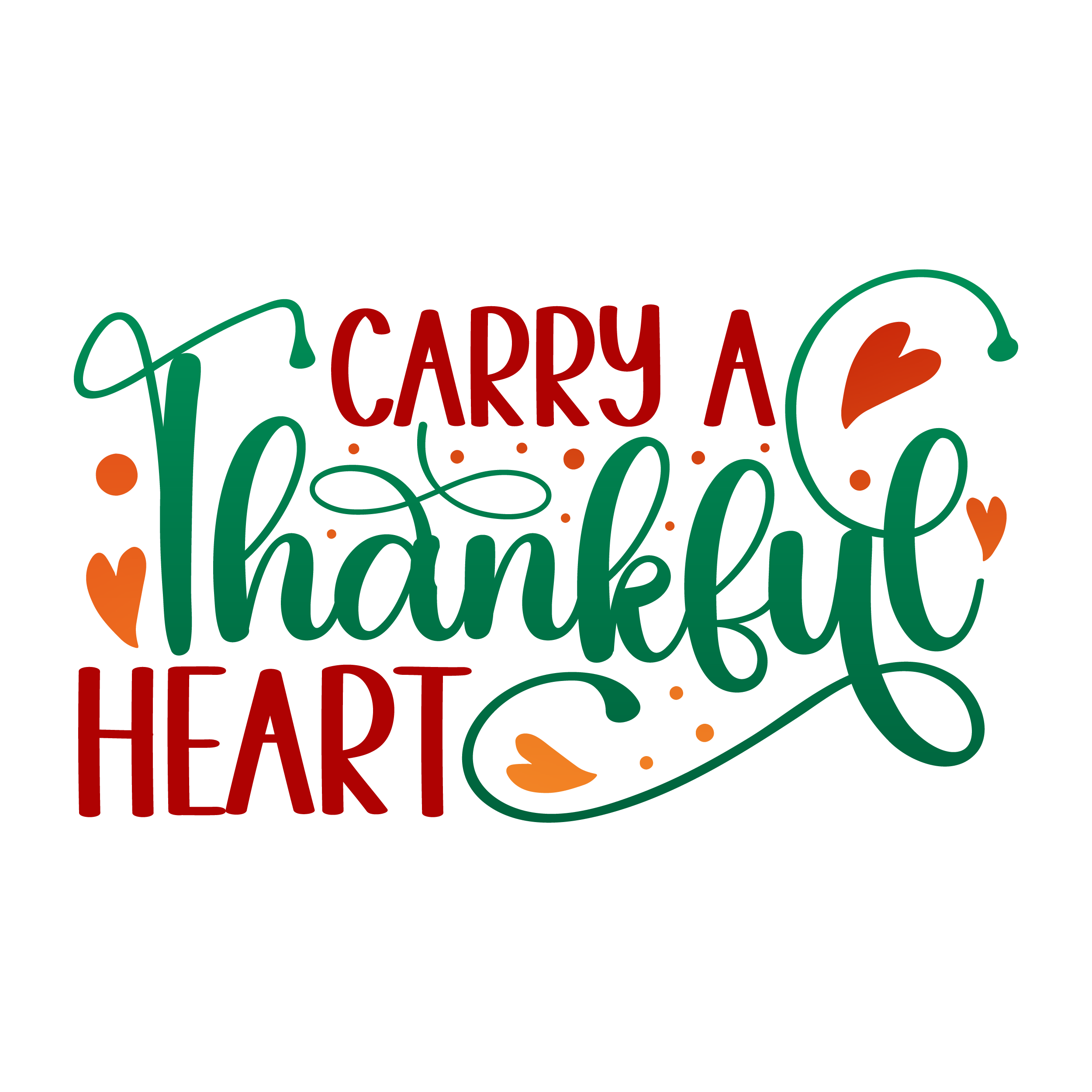 Inspirational Quote Carry A Thankful Heart Motivational Sticker Vinyl Decal Motivation Stickers- 5" Vinyl Sticker Waterproof