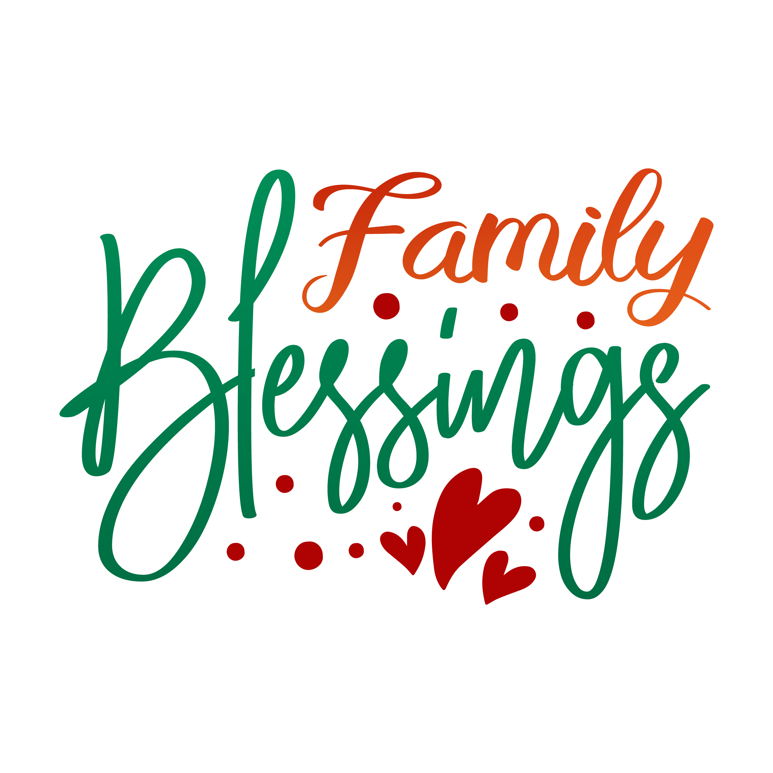 Inspirational Quote Family Blessings Heart Motivational Sticker Vinyl Decal Motivation Stickers- 5" Vinyl Sticker Waterproof