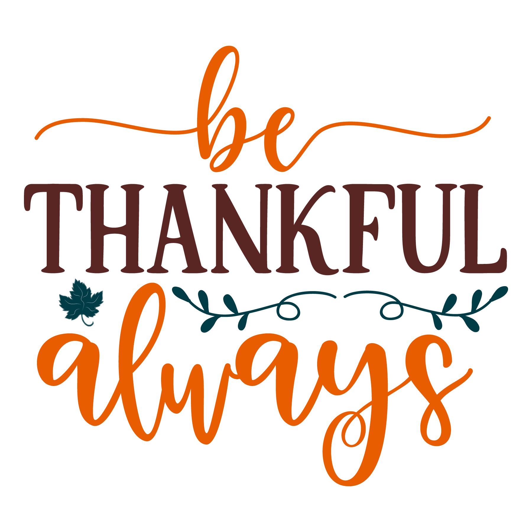 Inspirational Quote Thankful Always Motivational Sticker Vinyl Decal Motivation Stickers- 5" Vinyl Sticker Waterproof