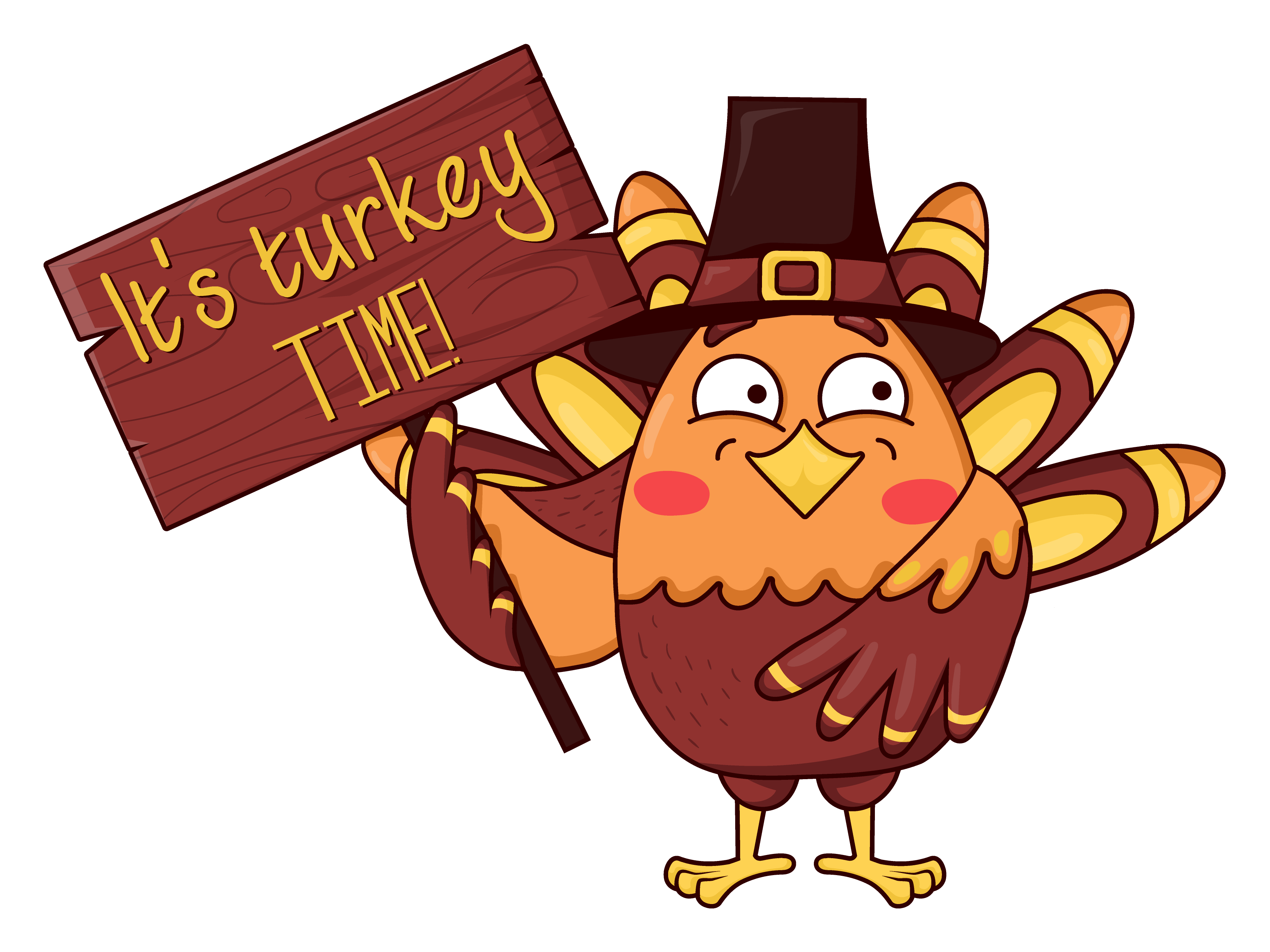 Inspirational Quote It's Turkey Time! Waving Bird Motivational Sticker Vinyl Decal Motivation Stickers- 5" Vinyl Sticker Waterproof