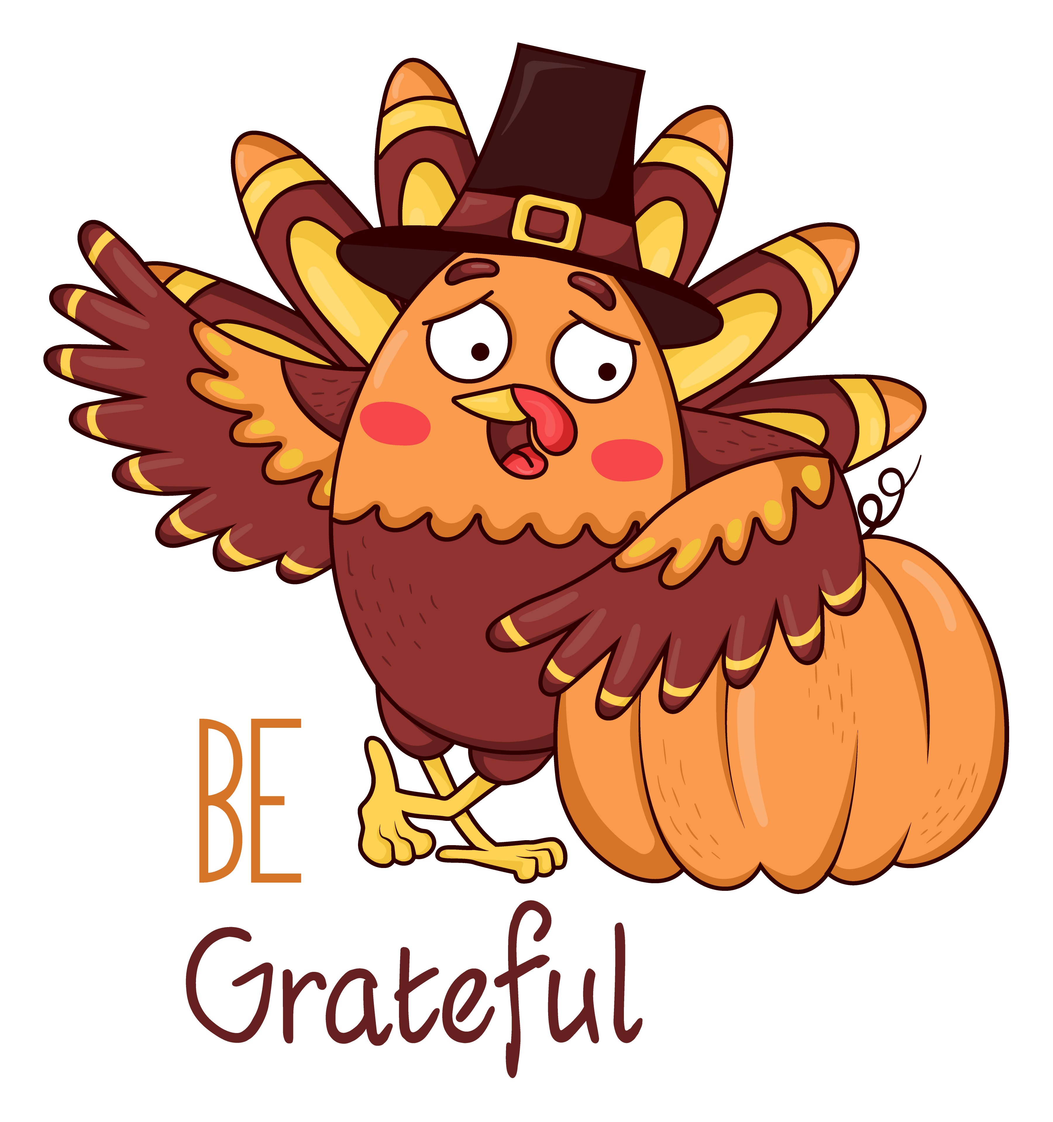 Inspirational Quote Be Grateful Bird With Pumpkin Motivational Sticker Vinyl Decal Motivation Stickers- 5" Vinyl Sticker Waterproof